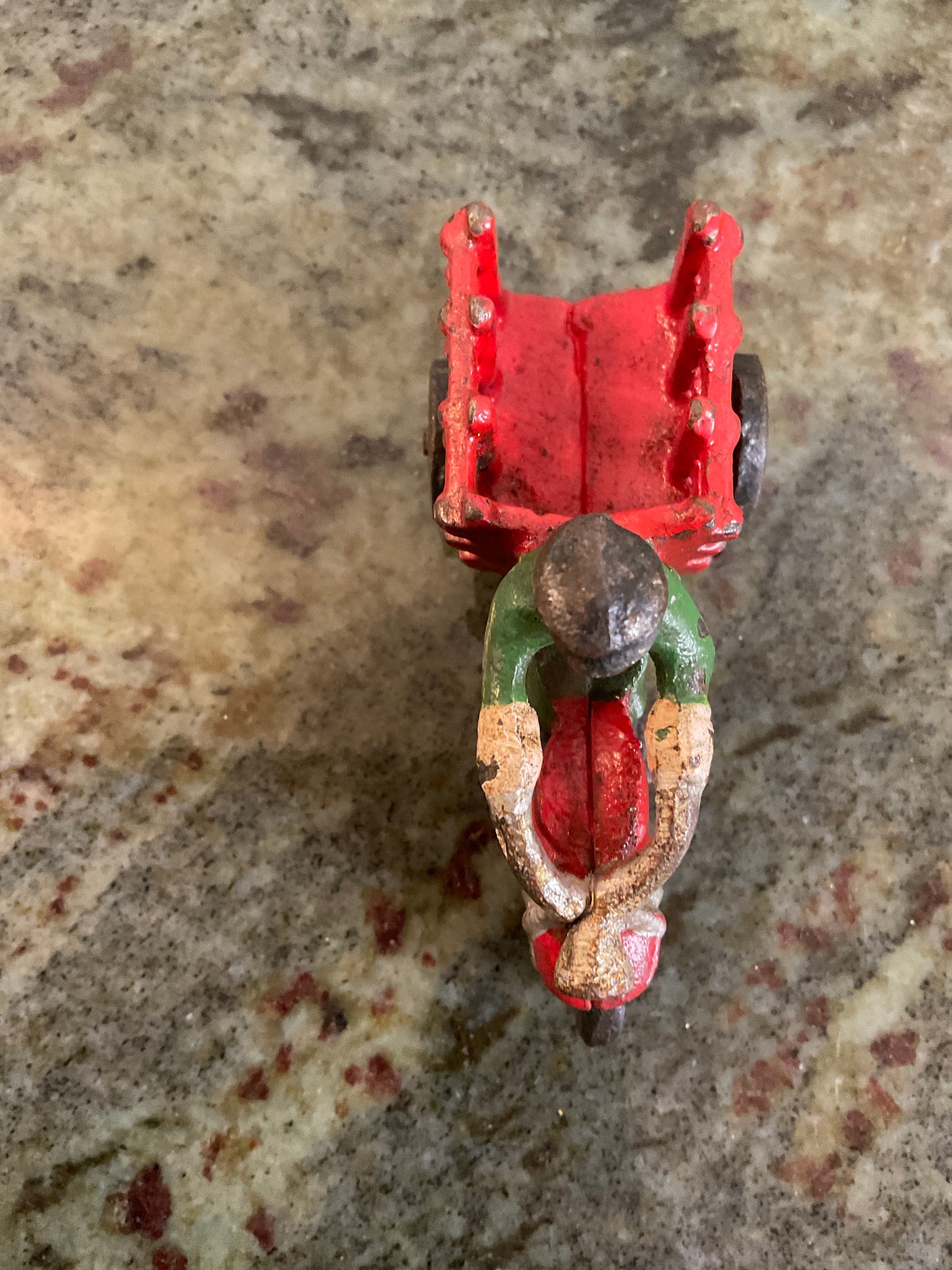 Vintage Cast Iron Toy Motorcycle Tricycle