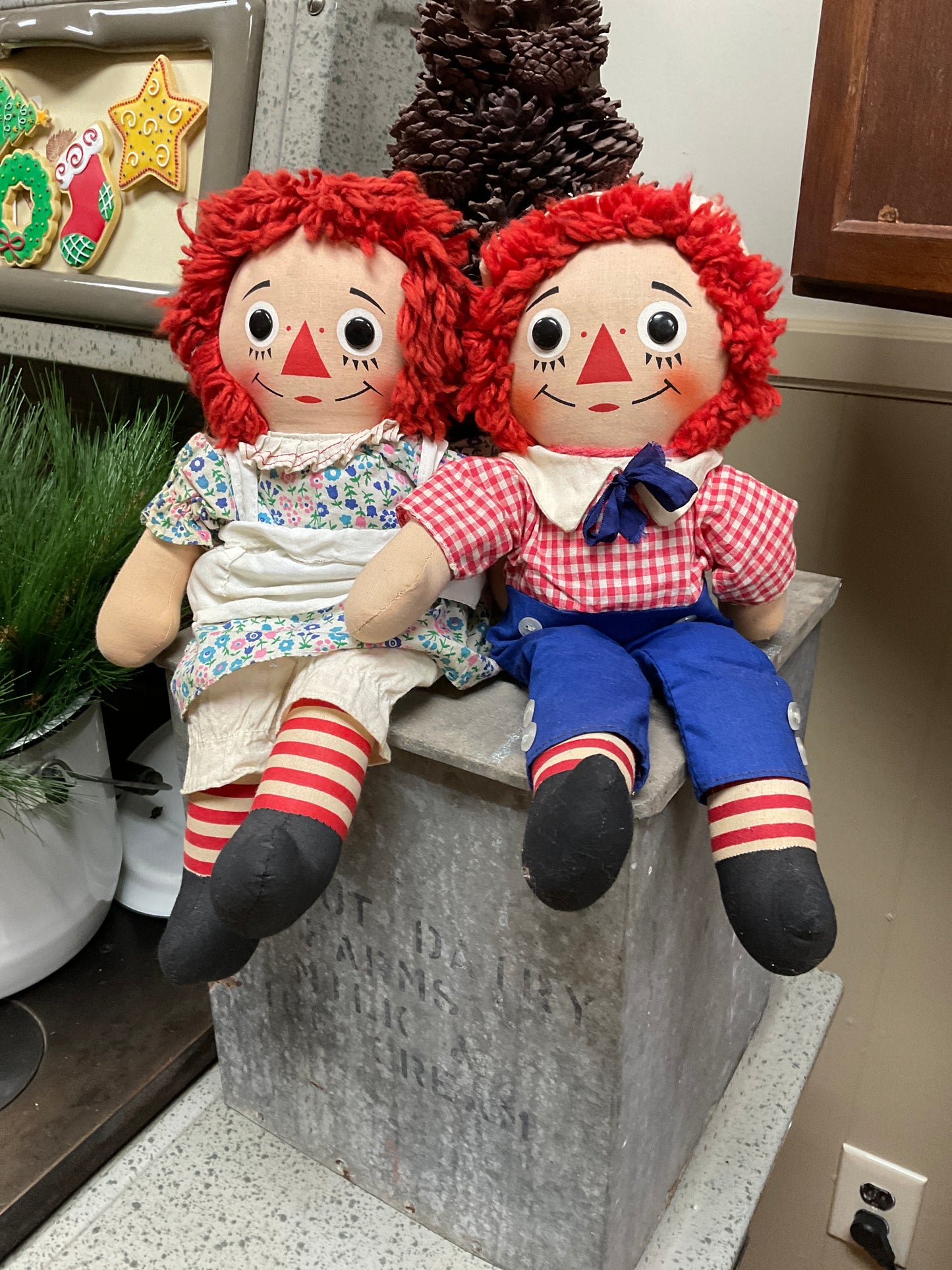 Rare Knicker Bocker Vintage Raggedy Ann & Andy Dolls