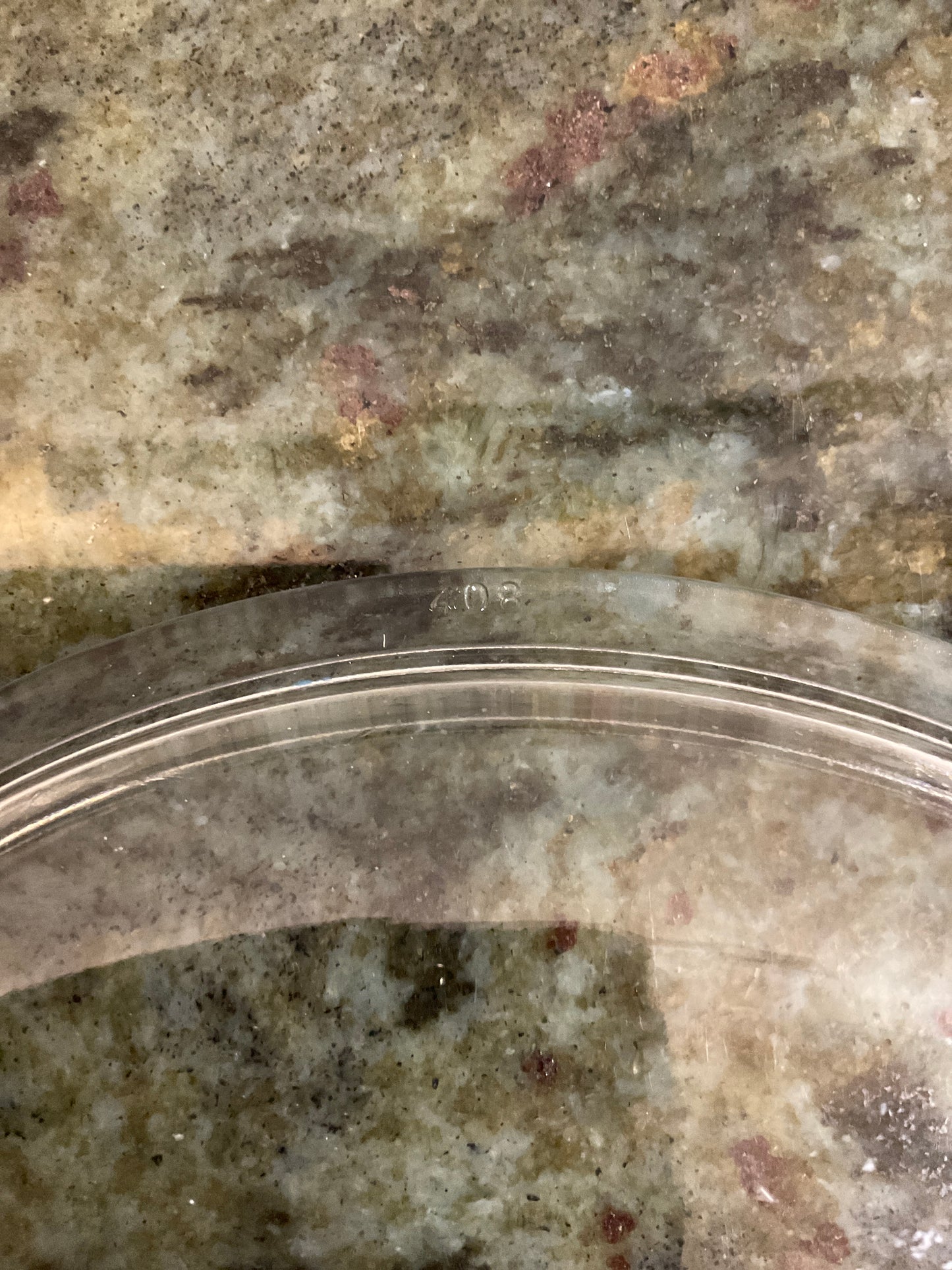 Vtg 8” Pyrex Glass Lid with Glass Knob #408