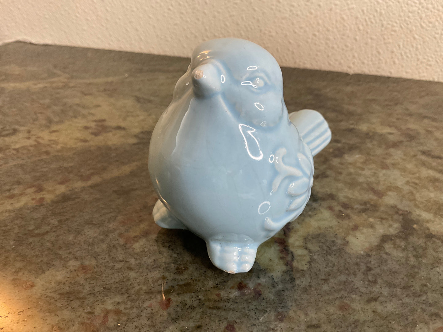 Light Blue Ceramic Bird Figurine