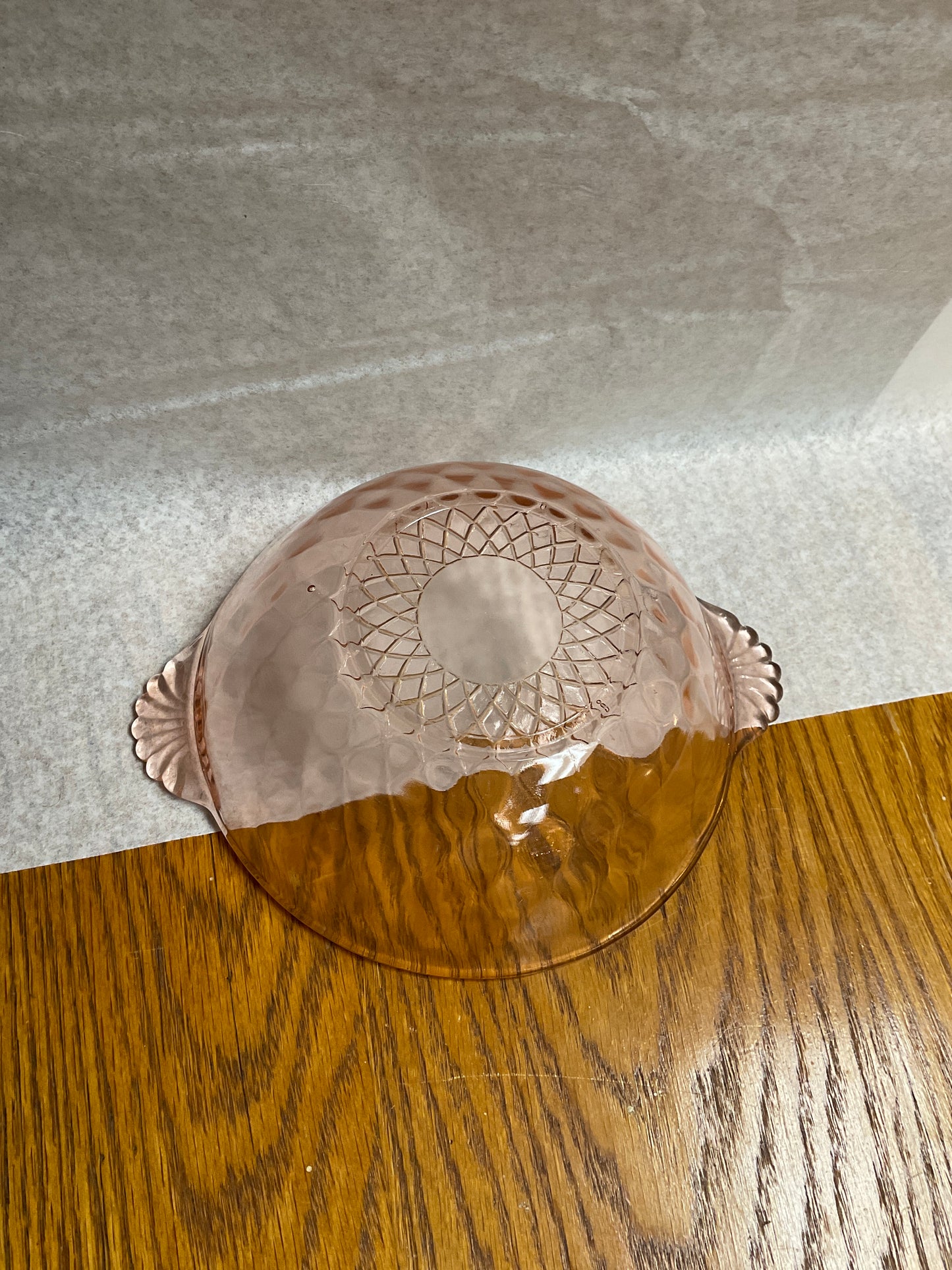 Vintage Pink Depression Glass Serving Bowl