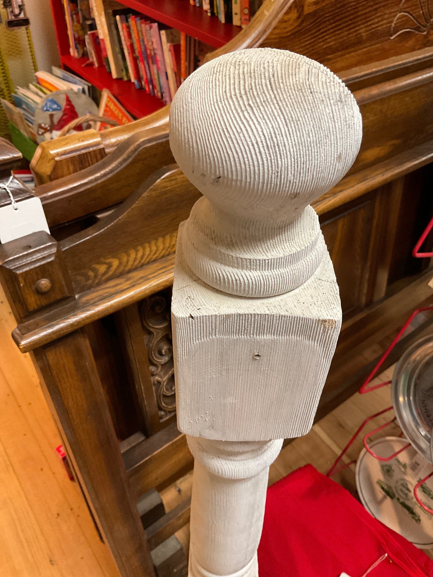 Vintage off White Wood Spindle