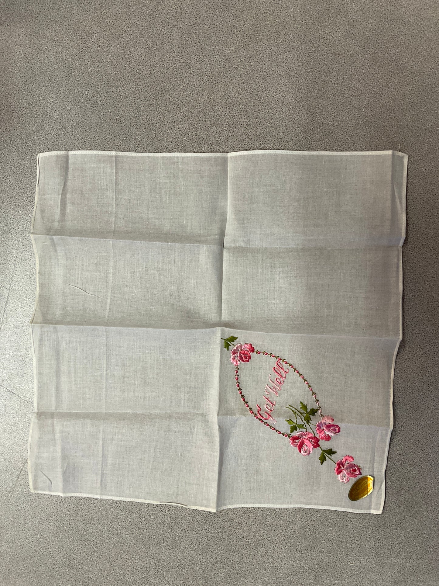 Vtg Get Well Handkerchief from Switzerland