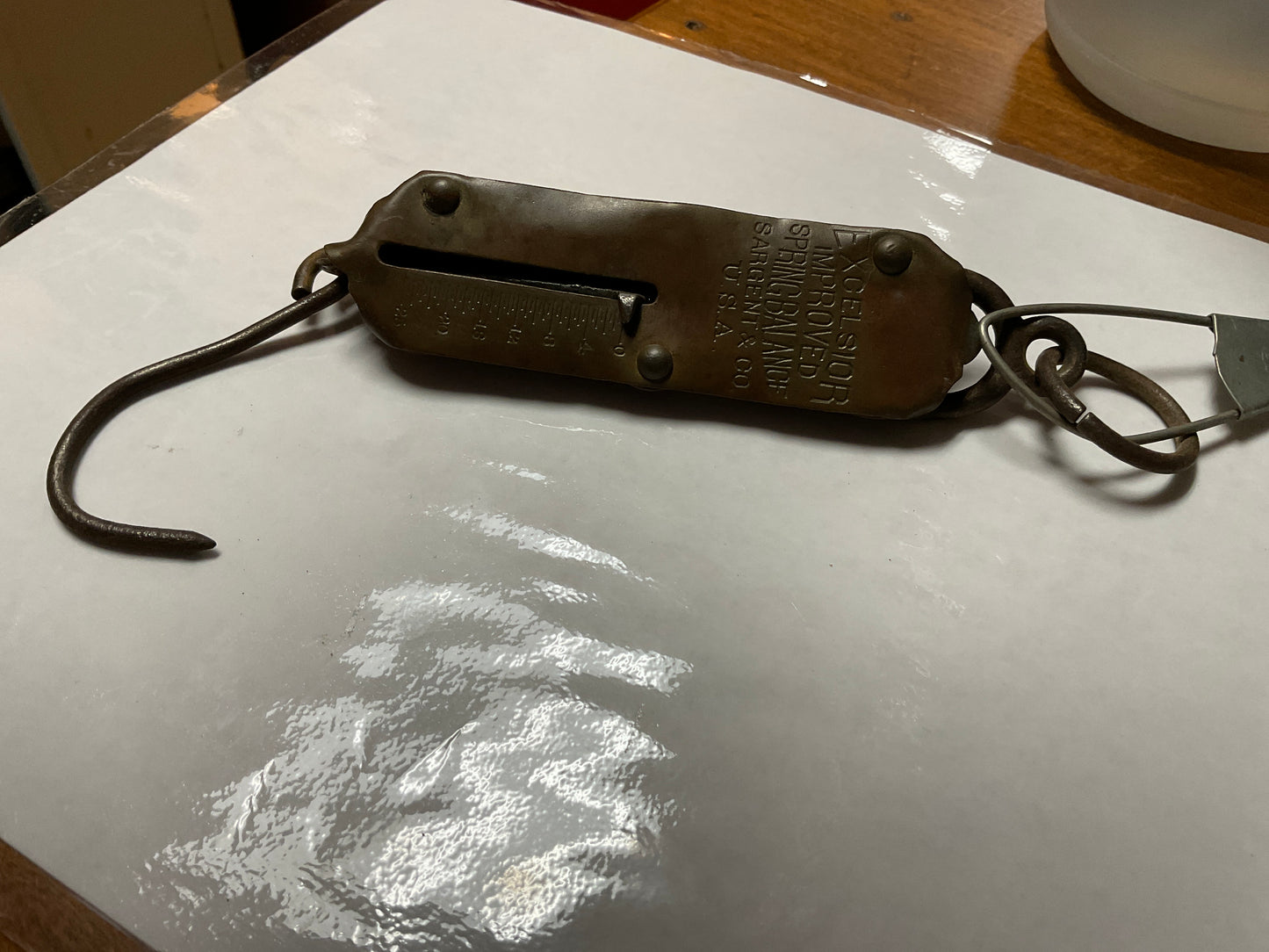 Vtg Excelsior Improved Spring Balance Hanging Scale