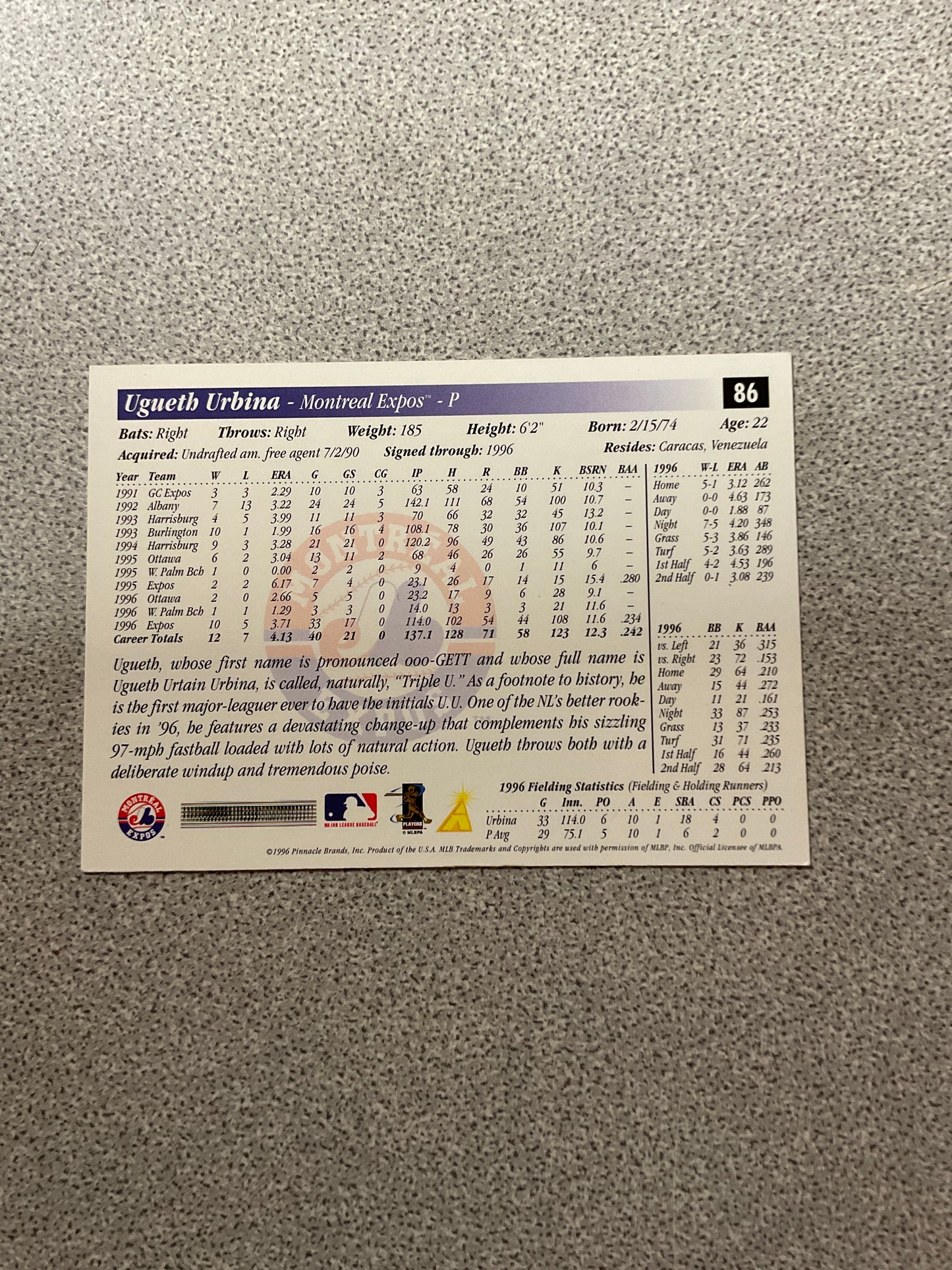 Baseball Card Ugueth Urbana