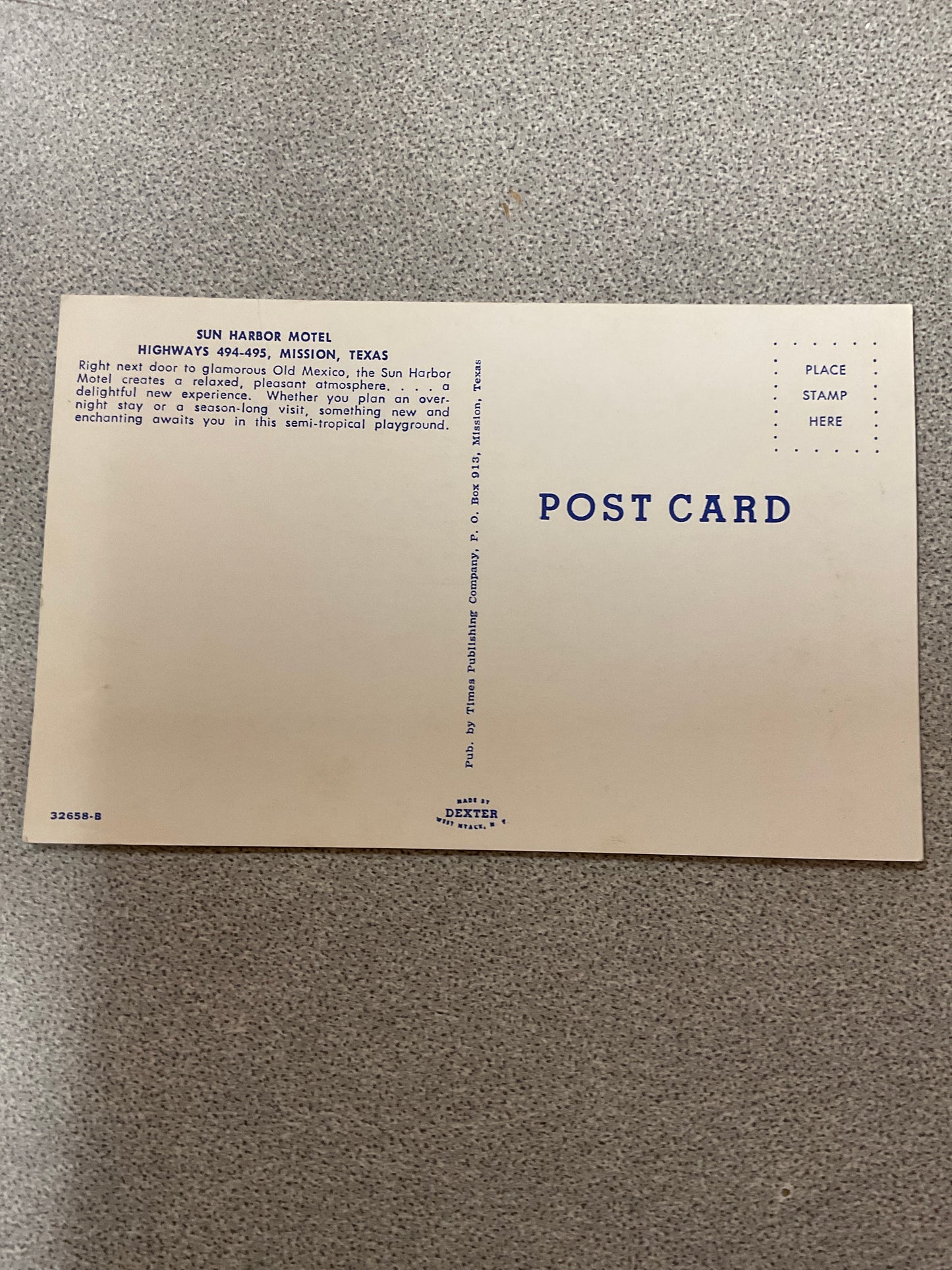 Postcard Sun Harbor Motel Mission Texas