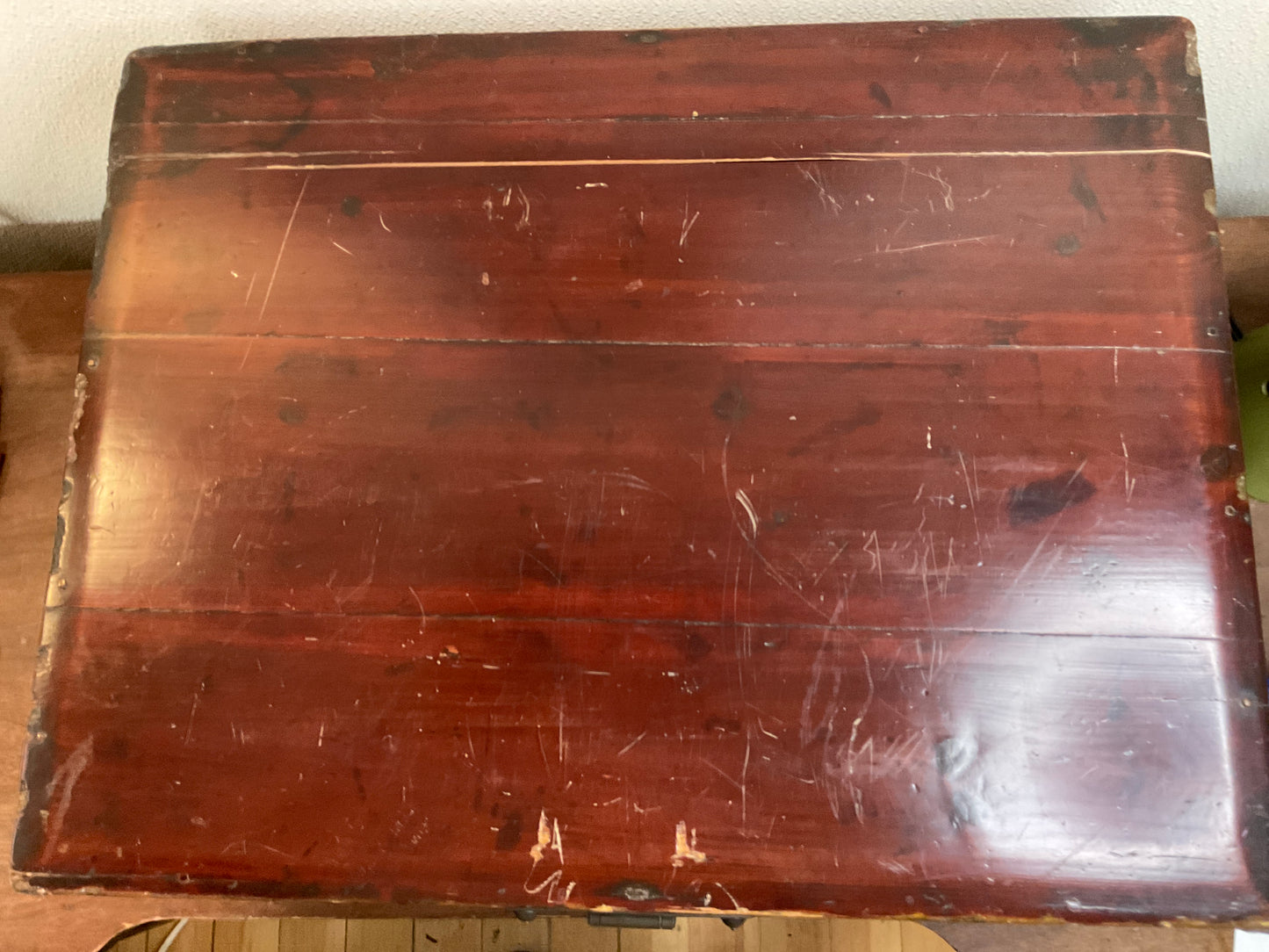 Vtg Wood & Brass Large Box