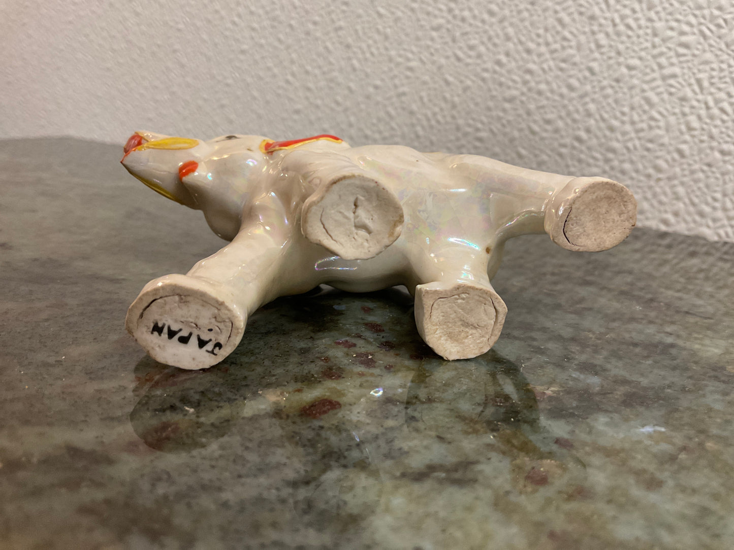 Vtg Mini Hd Painted Ceramic Elephant