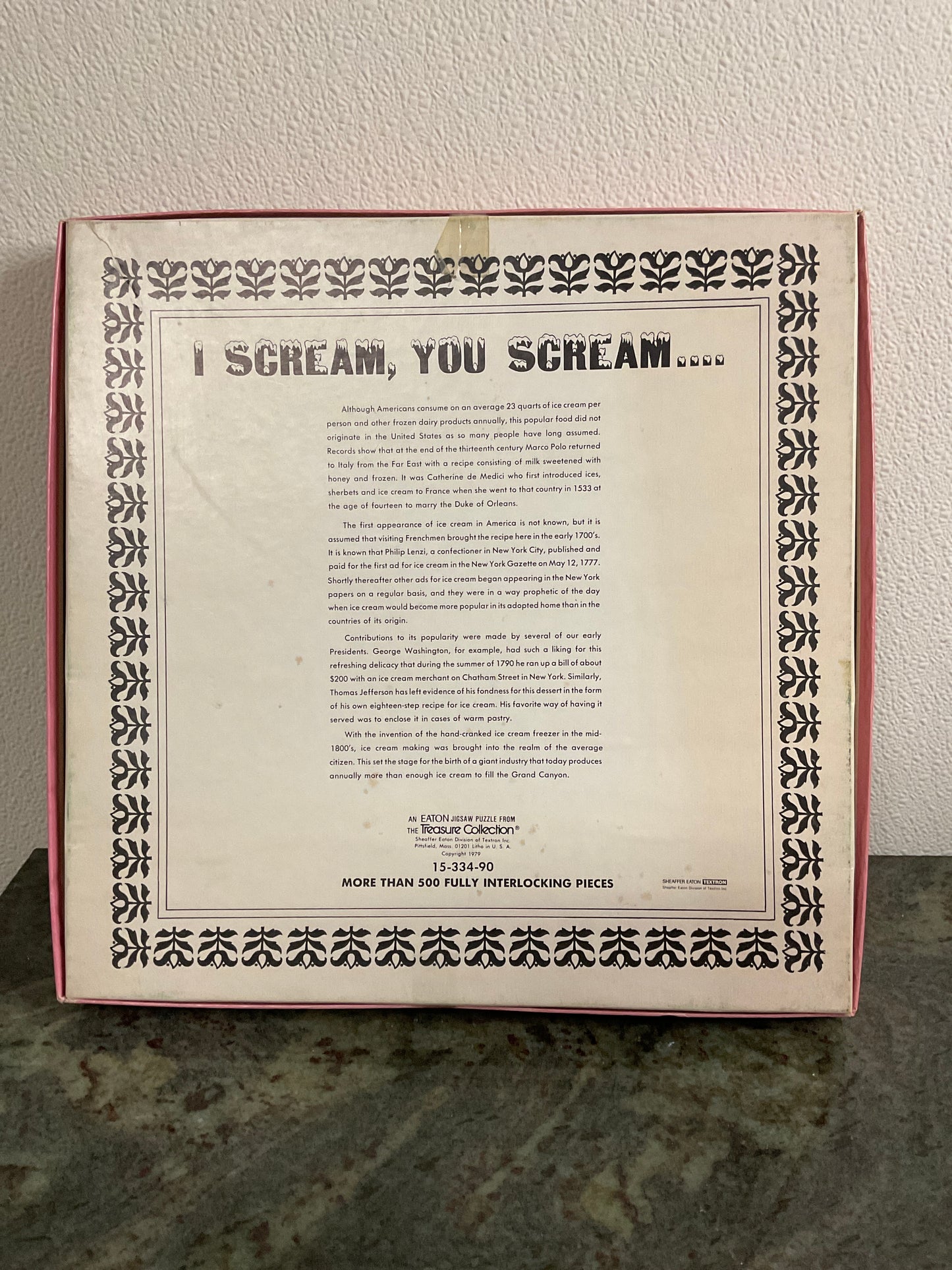 1979 Eaton I Scream, You Scream 500 Pc. Jigsaw Puzzle
