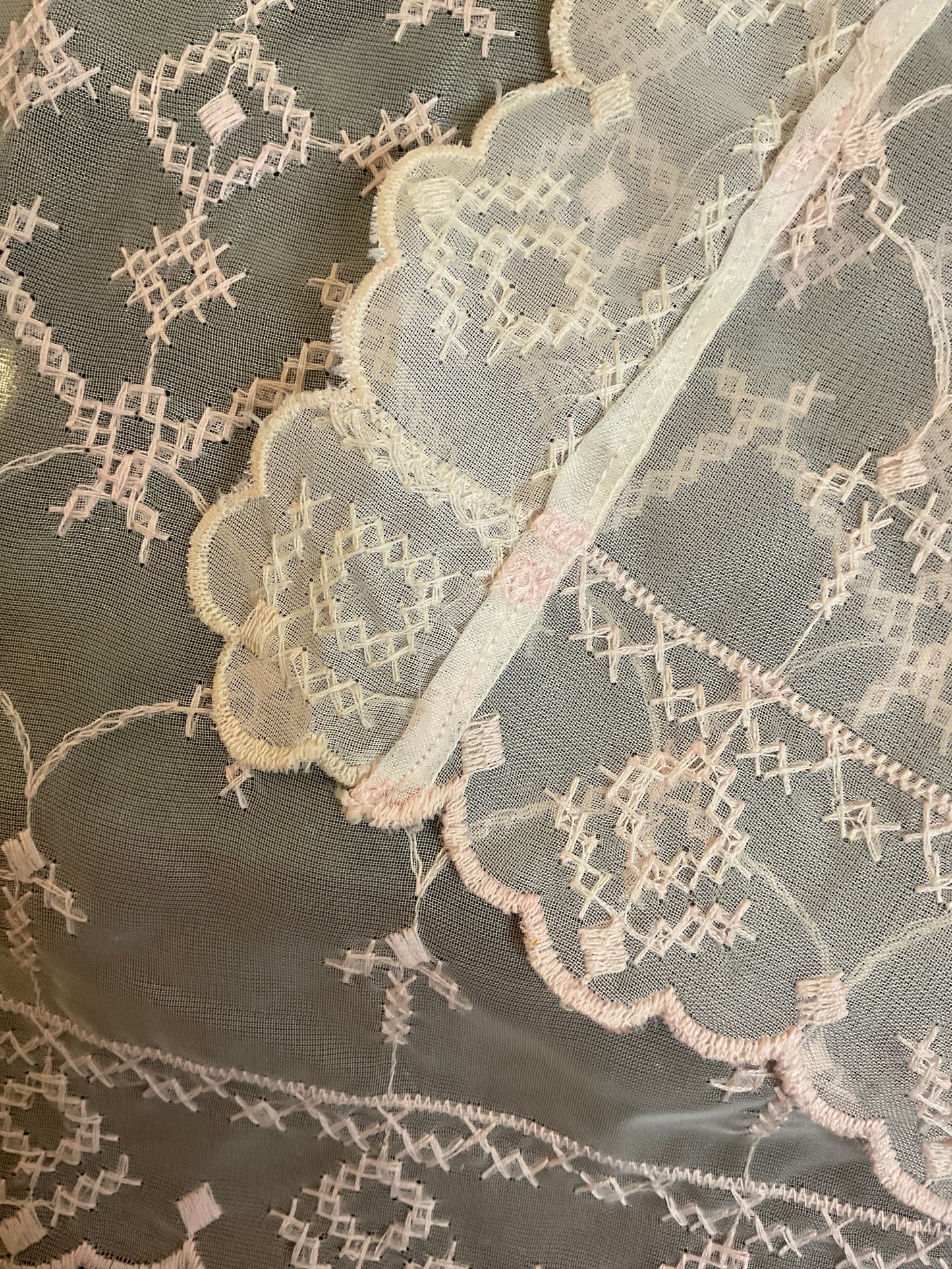Vintage sheer pink doilie
