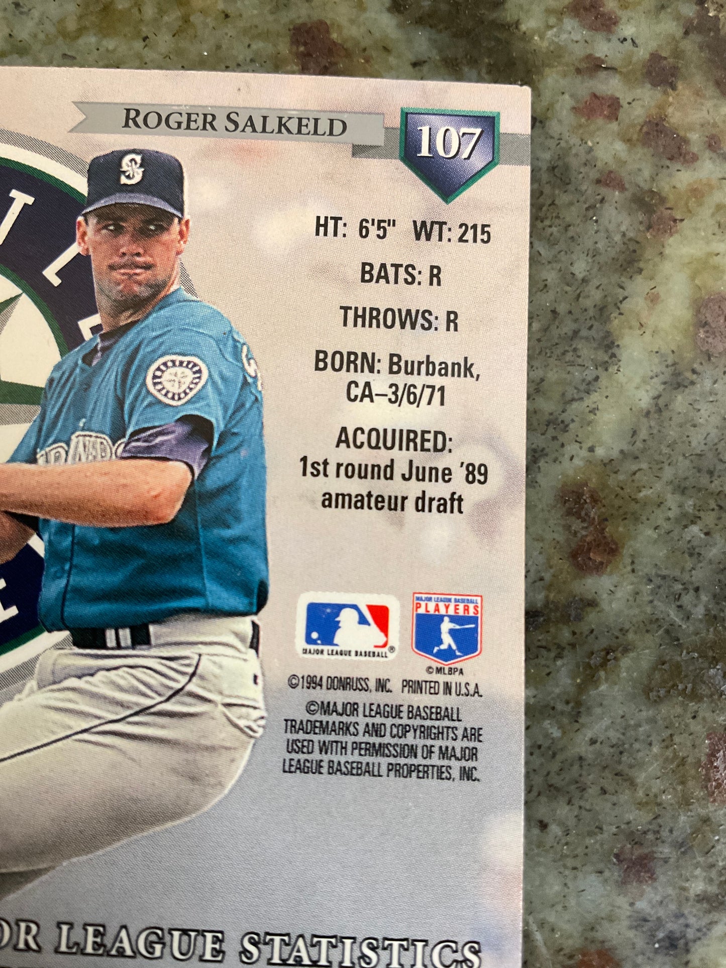 Roger Salkeld 1994 Dunross Baseball Card