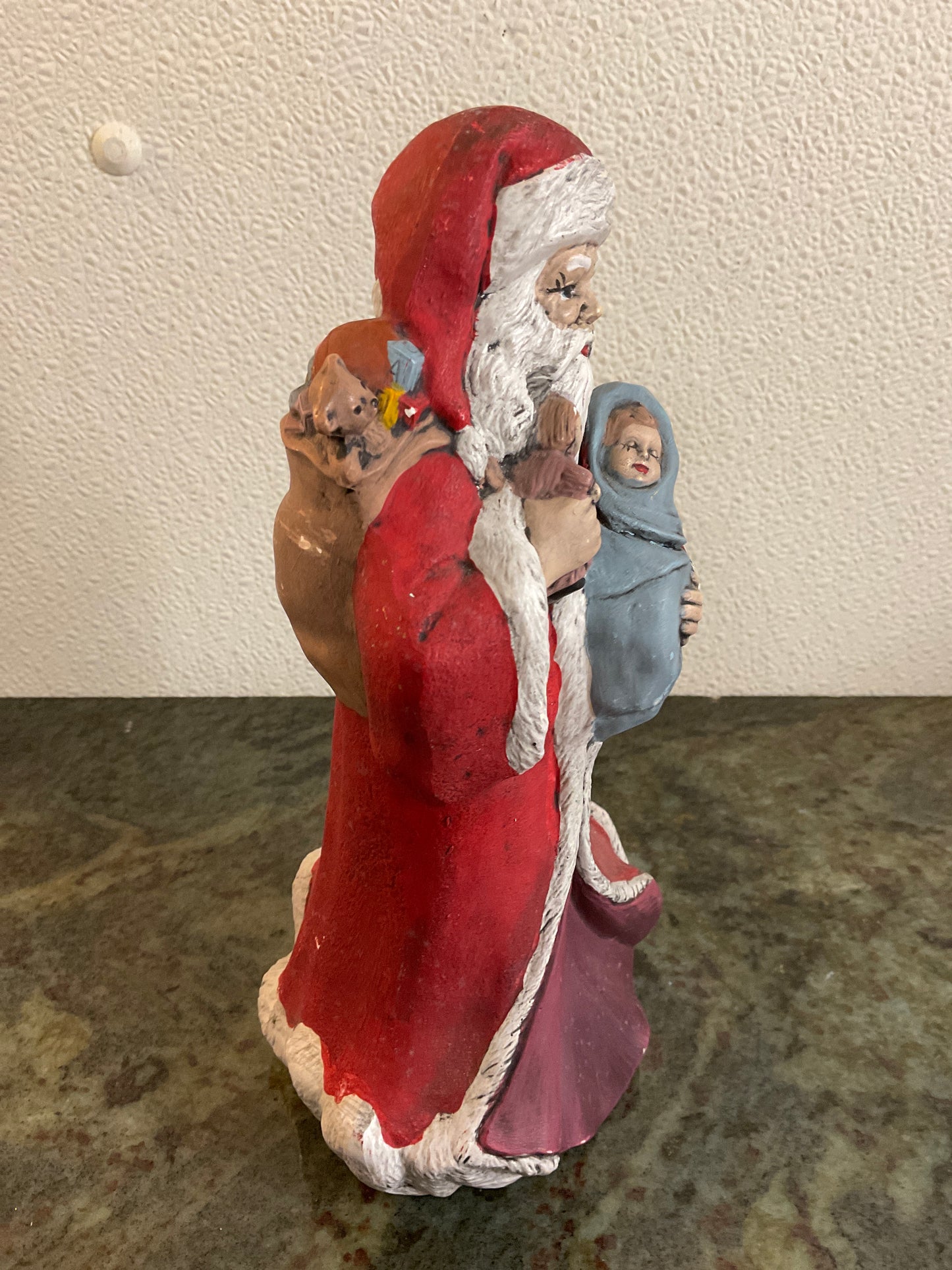 Vintage Ceramic Santa holding Baby