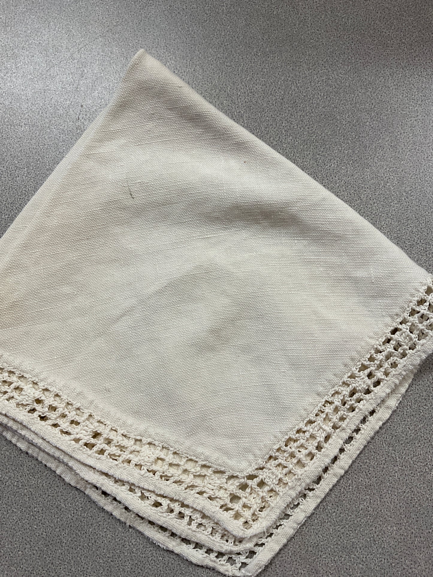 Vintage Crocheted Edge Linen Doily