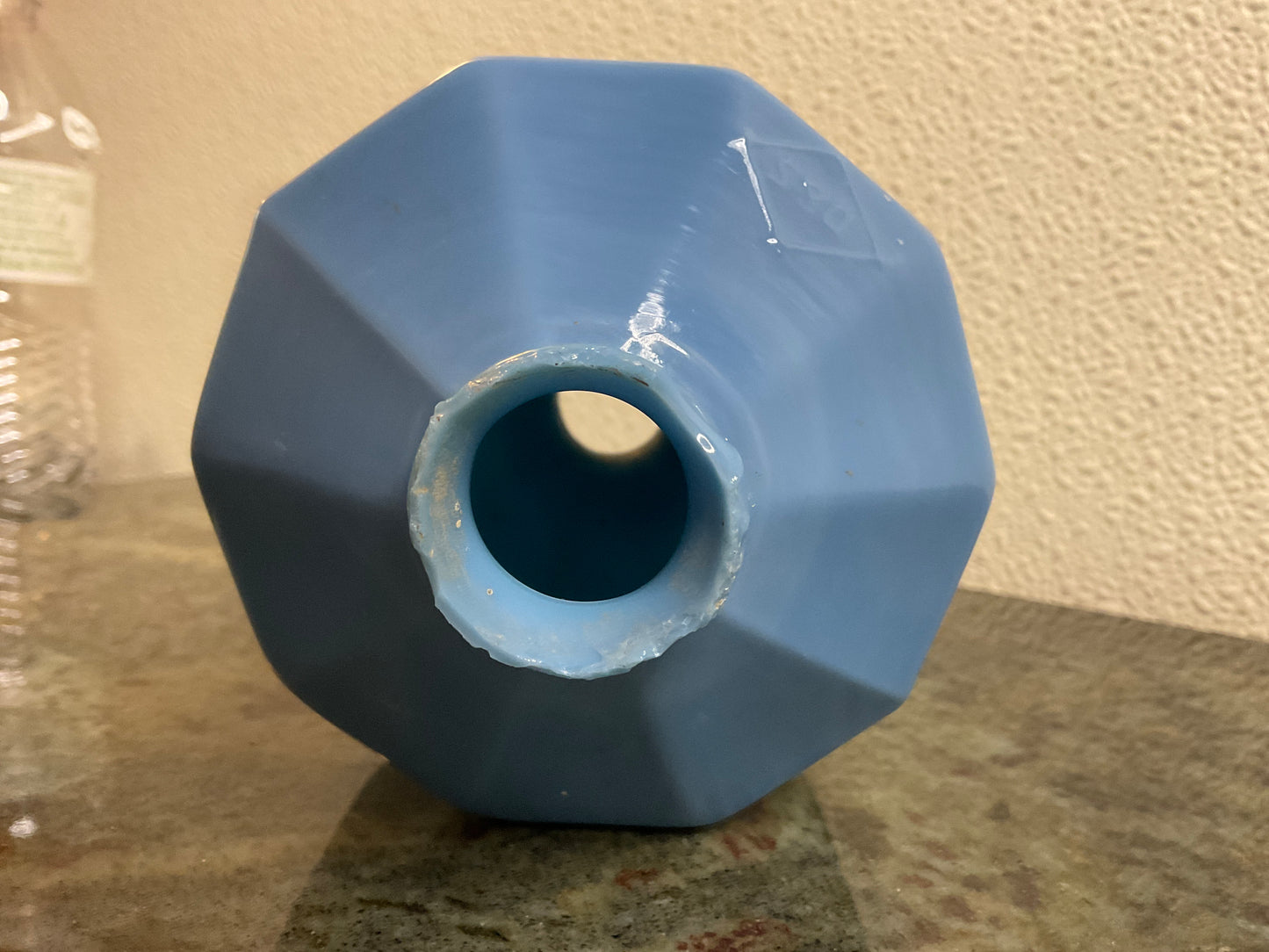 Vtg D&S Lightening Rod Blue Milk Glass Ball