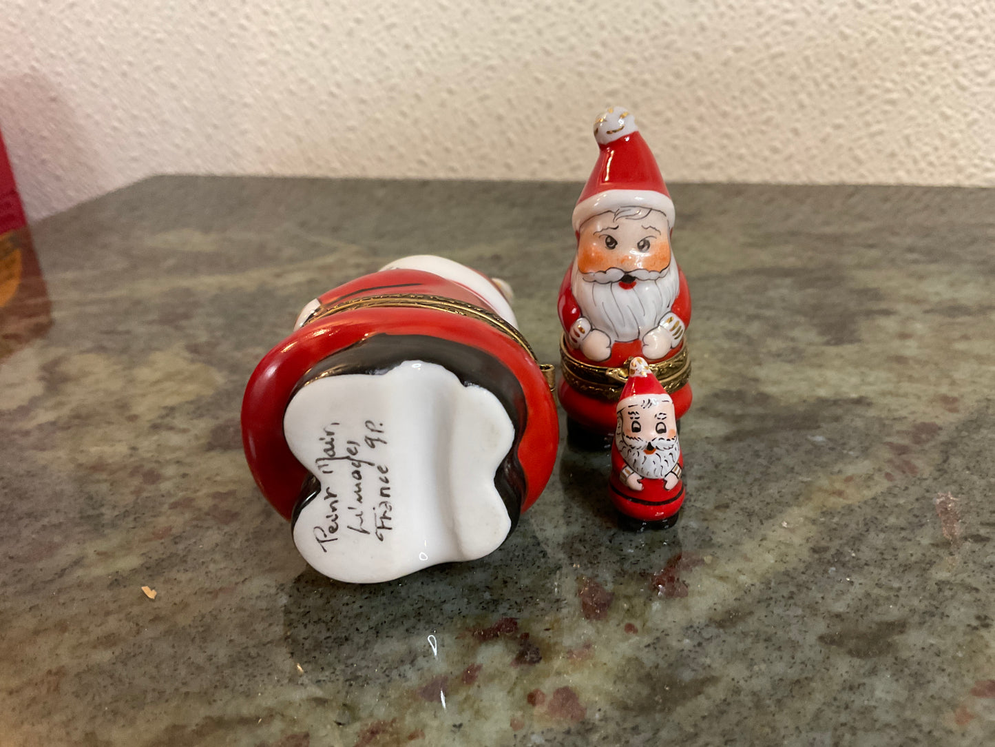Vintage Limoges Nesting Santa Claus Trinket Box Set