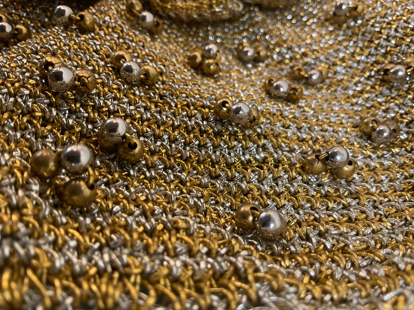 Vtg Crocheted Bead and Silver 1960