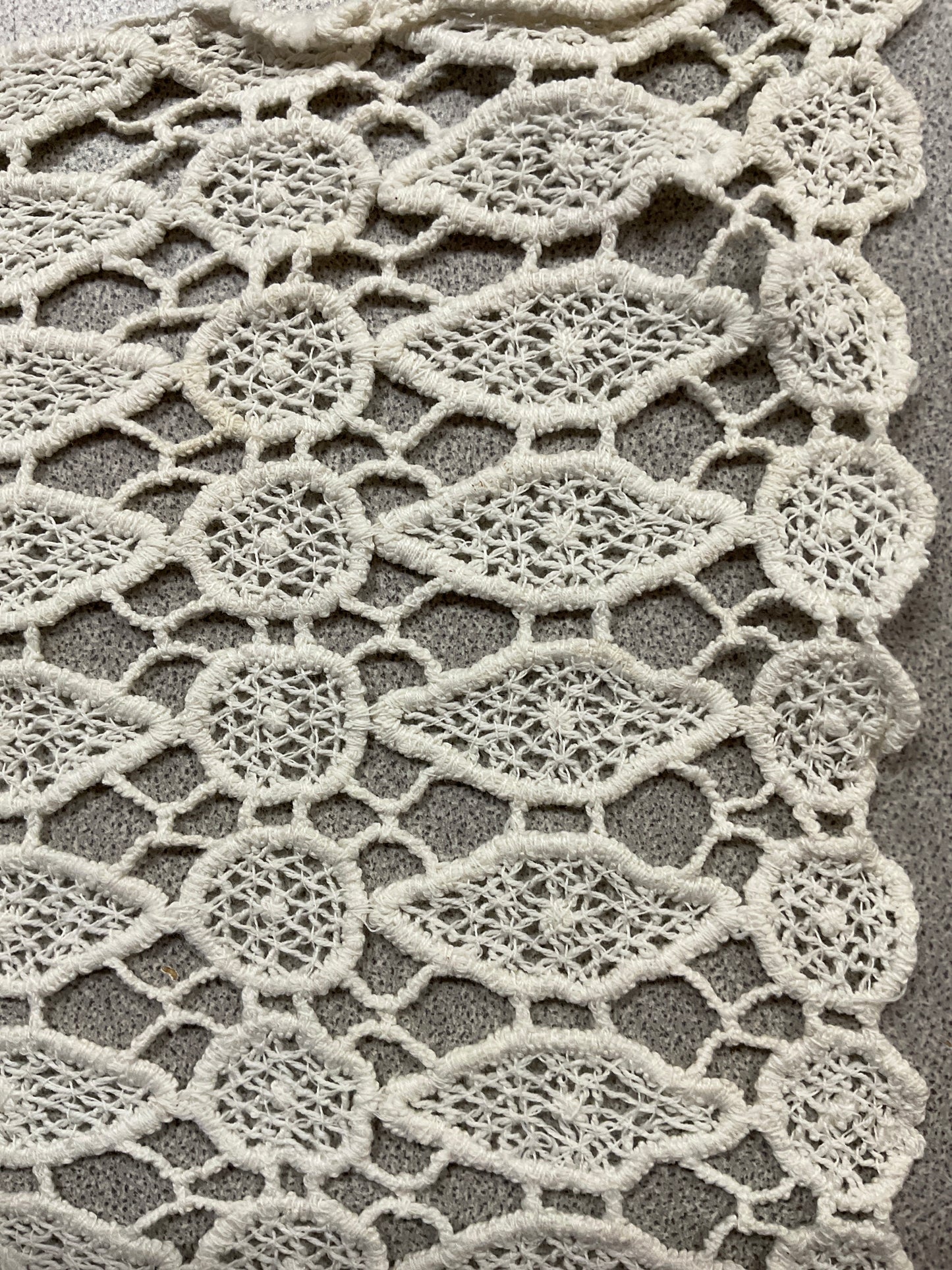 Vintage Crochet Small Lace Runner 14” X 7”