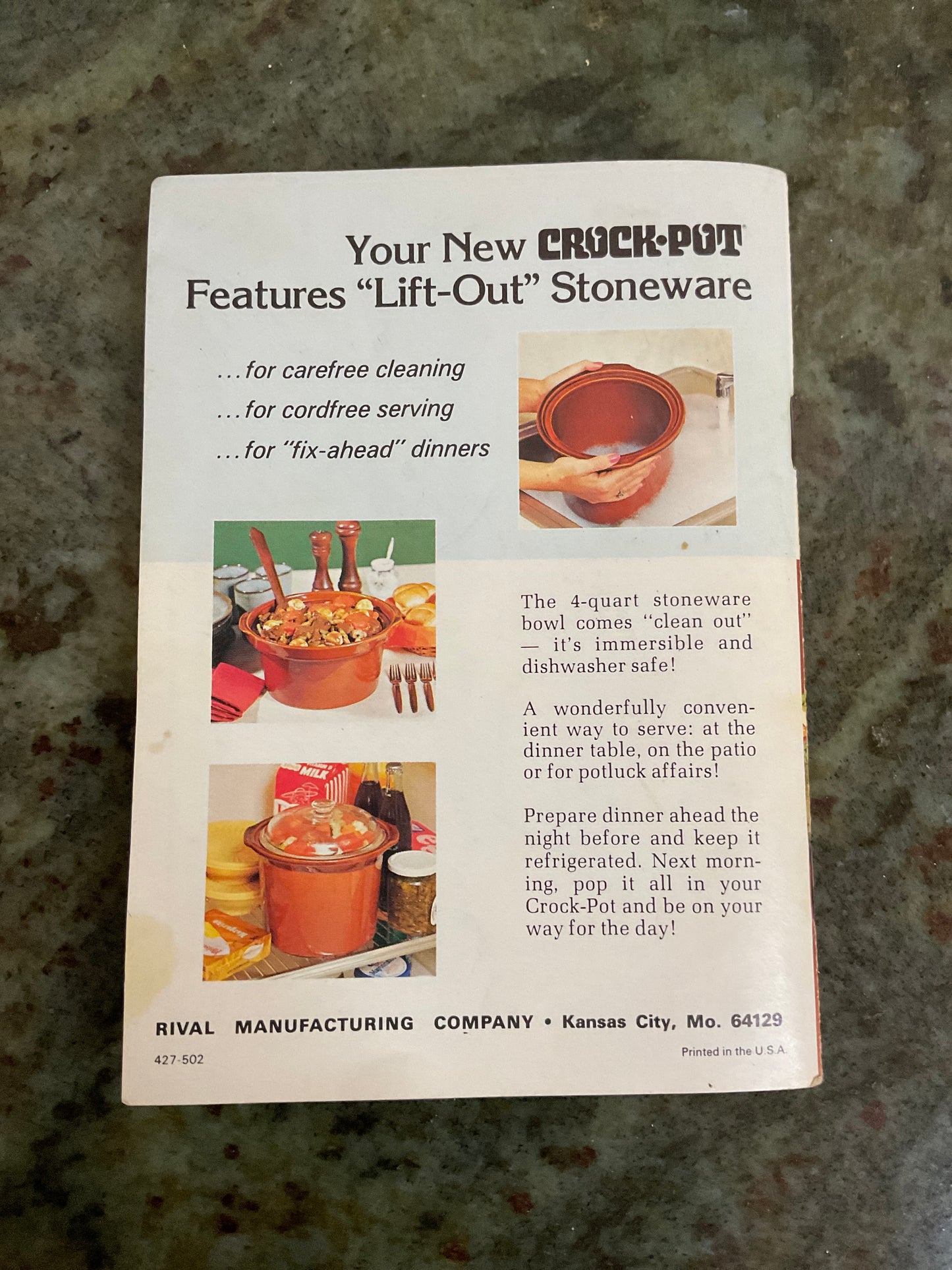 Vintage Rival Crockpot Cookbook