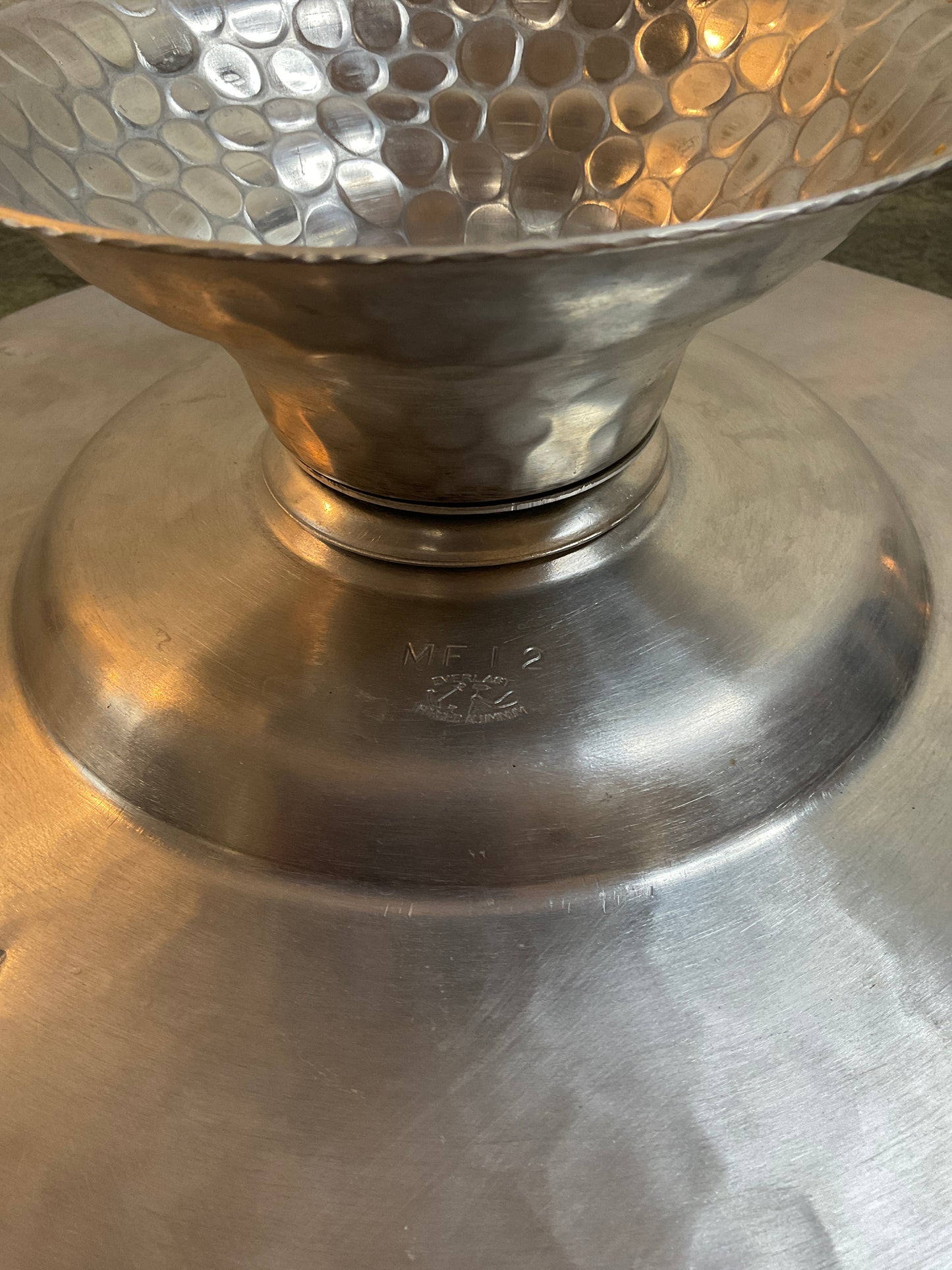 Vintage Aluminum And Glass Lazy Susan