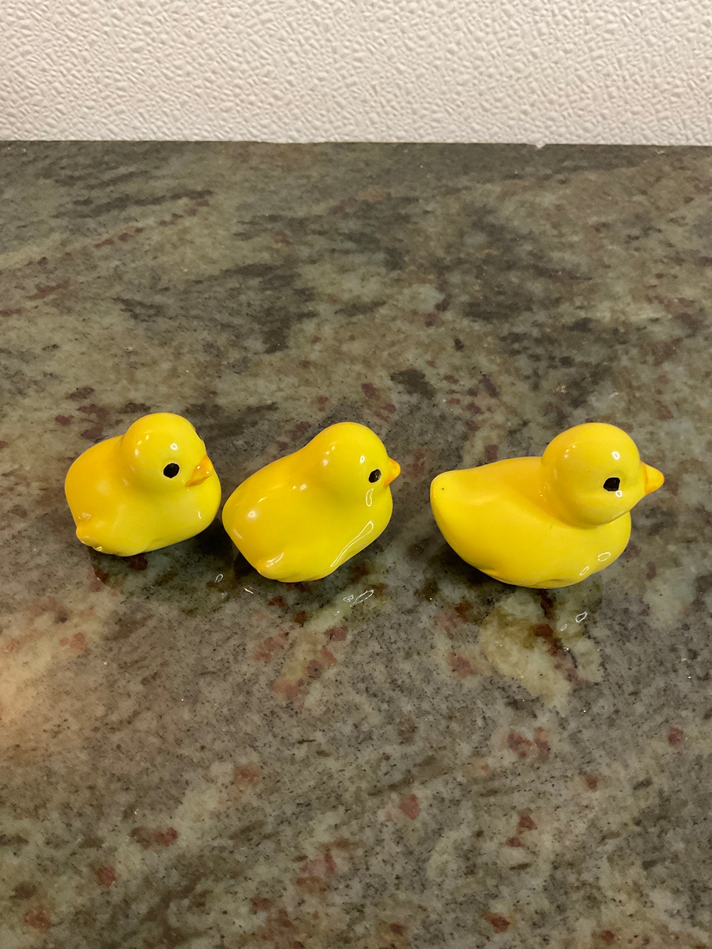 3 Piece Yellow Chickens Ceramic
