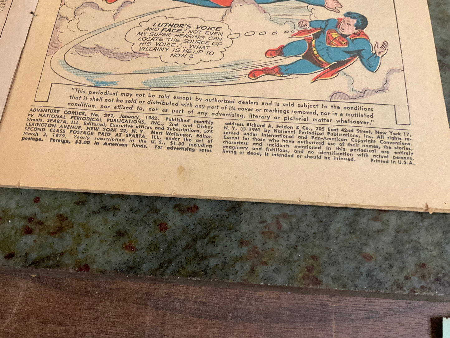 Comic Book Adventure Comics Jan 1962