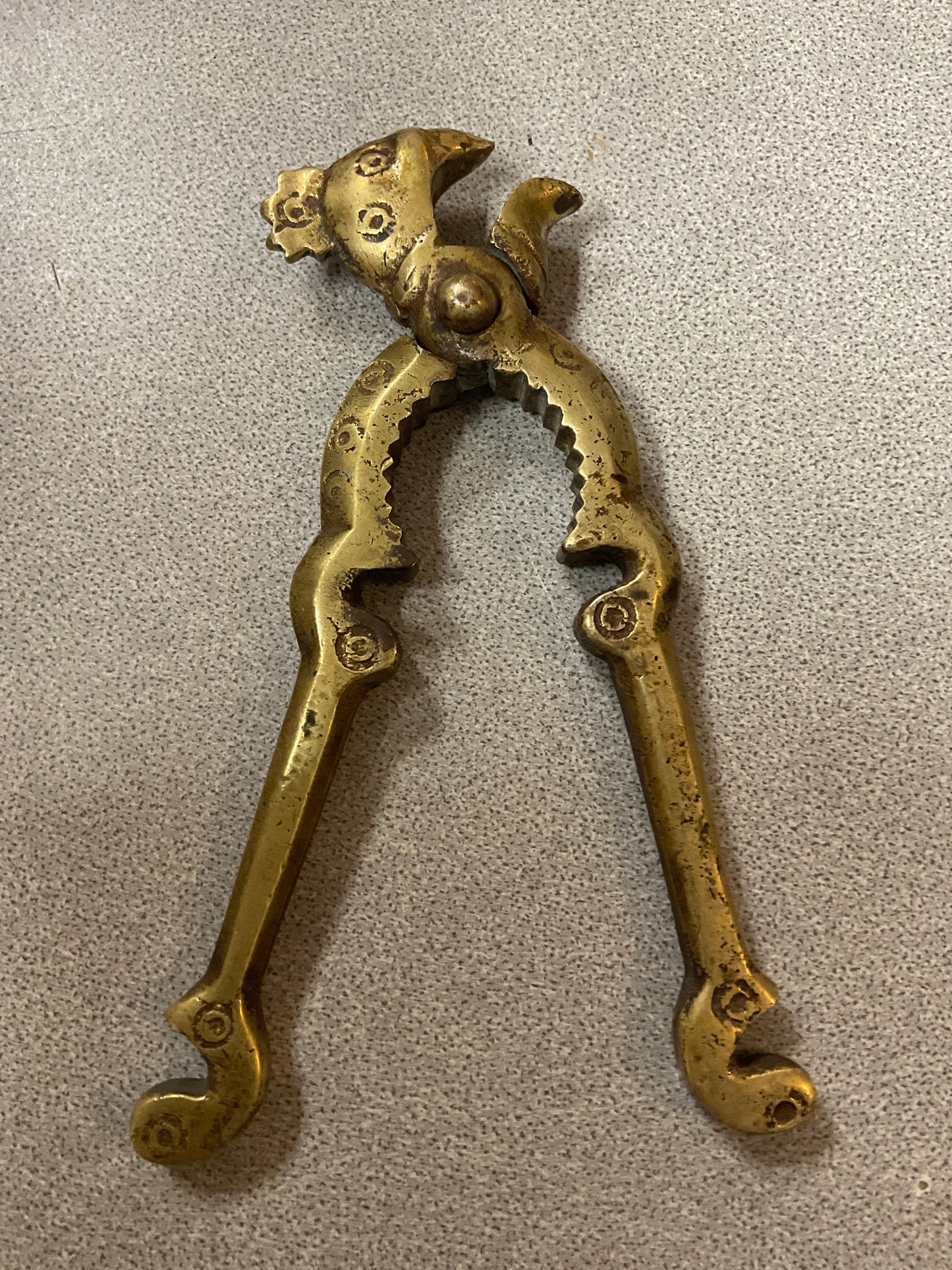 Solid Brass Nutcracker Rooster Head Design