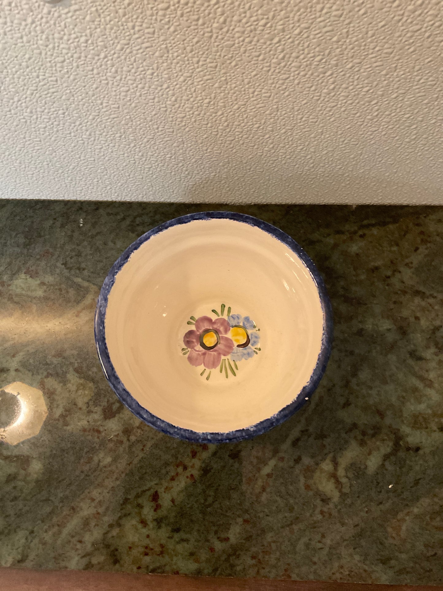 Vintage German Art Pottery Floral Small Bowl “Handgemalt” signed by Widerstrom