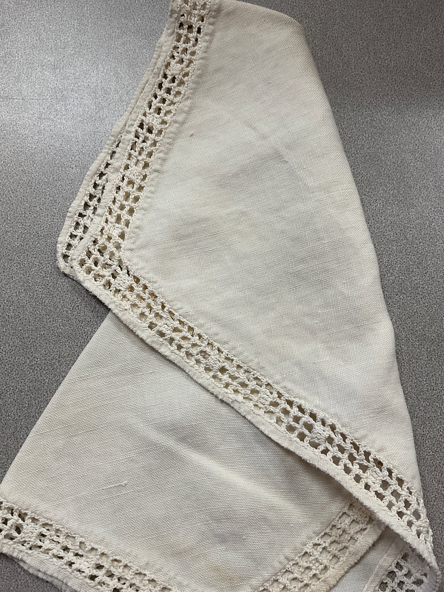 Vintage Crocheted Edge Linen Doily