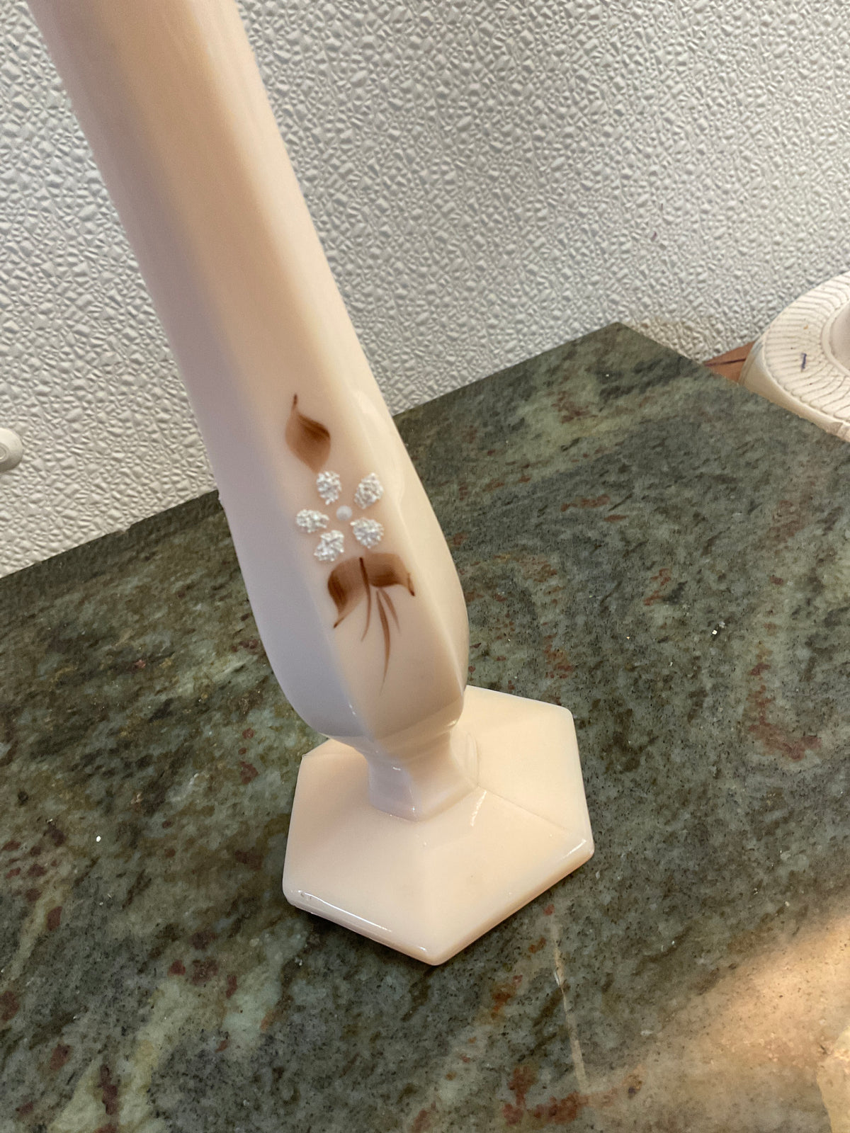 Westmoreland Slag Glass Almond Milk Vase