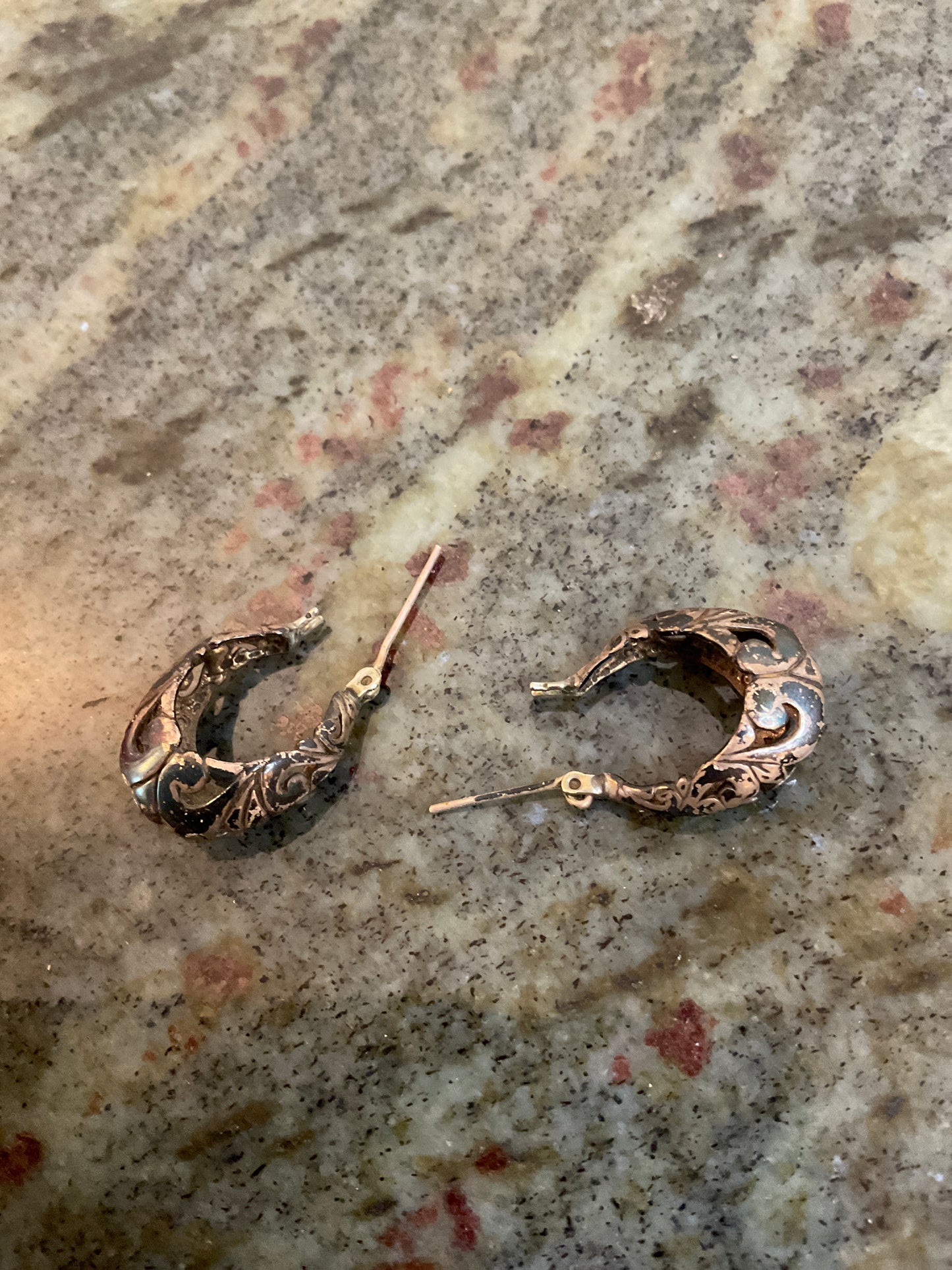 Sterling Silver Filigree Hoop Earrings