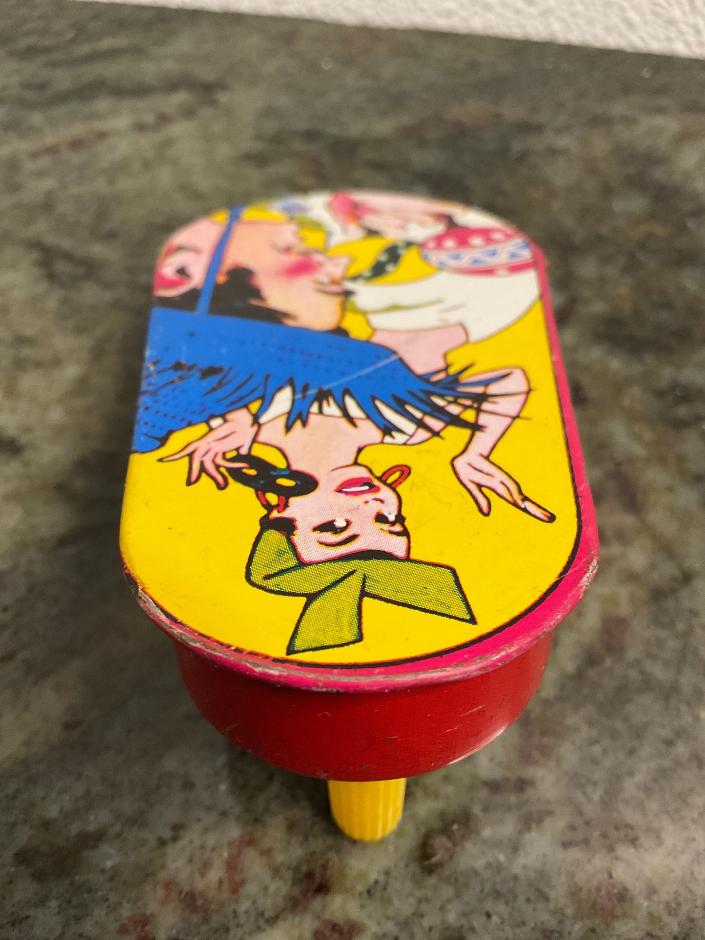 US Metal Toy Mfg Co Noise Maker w/Dancer & Maraca