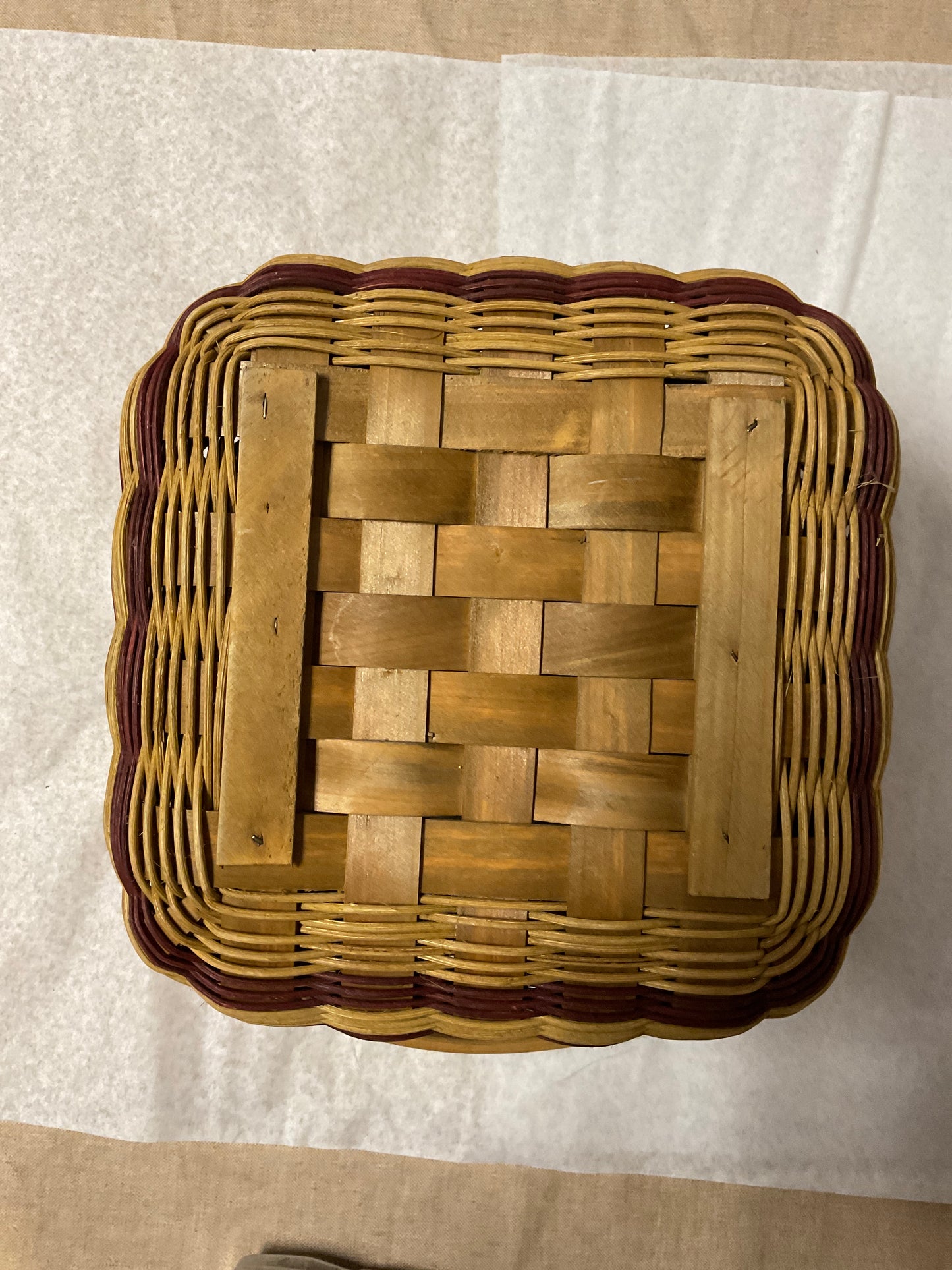 Vintage Patriotic woven Basket with handle