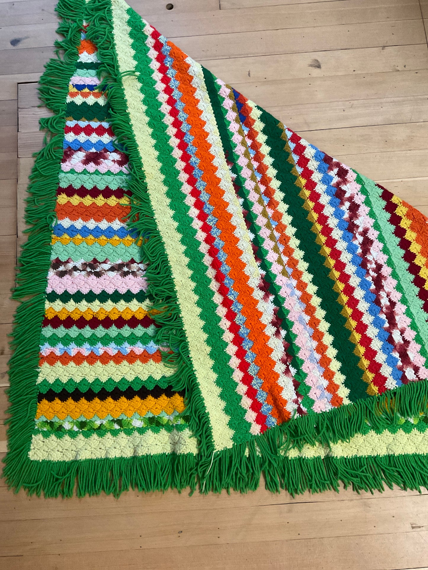 Multi-Color Crochet Throw