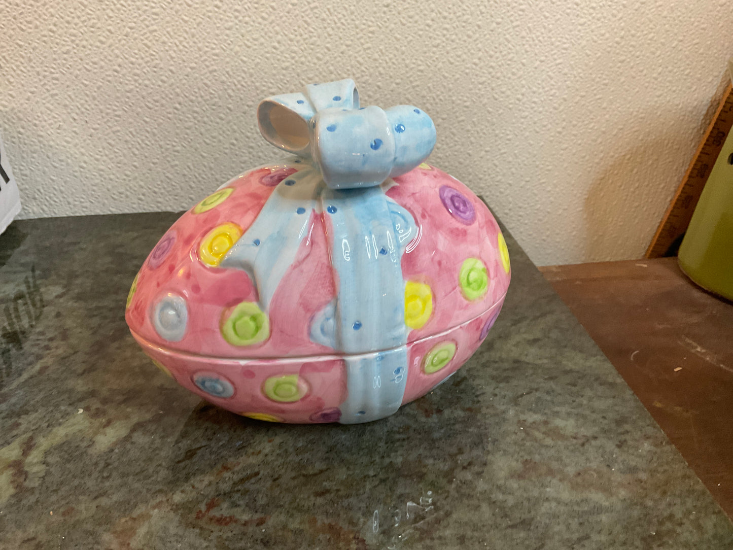 Ceramic Easter Egg Trinket Box