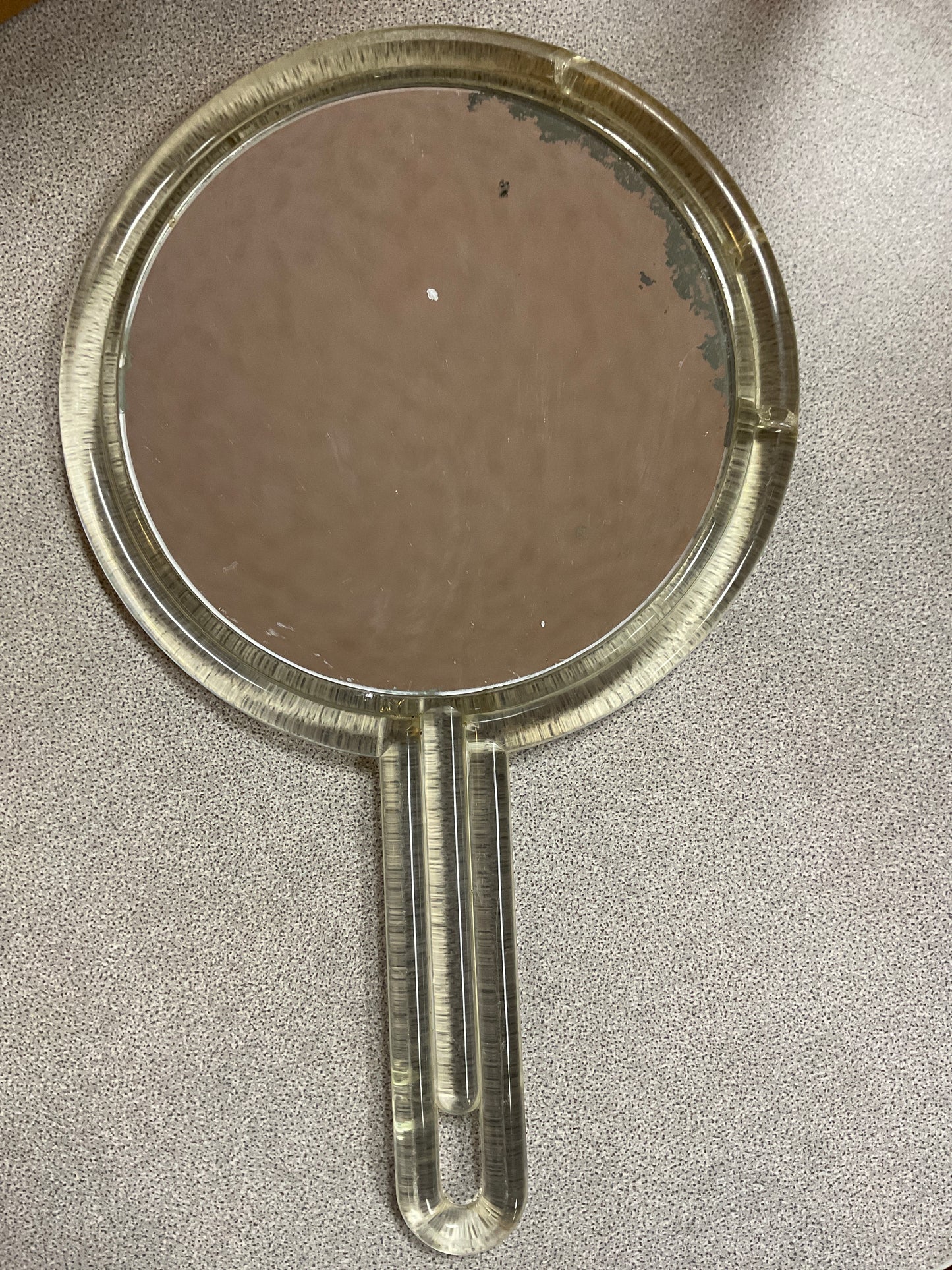 Two Sided Lucite Hand Mirror