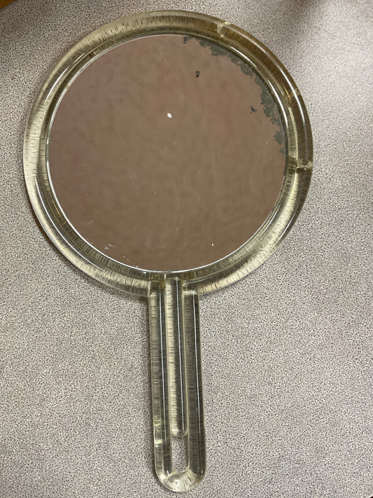 Two Sided Lucite Hand Mirror