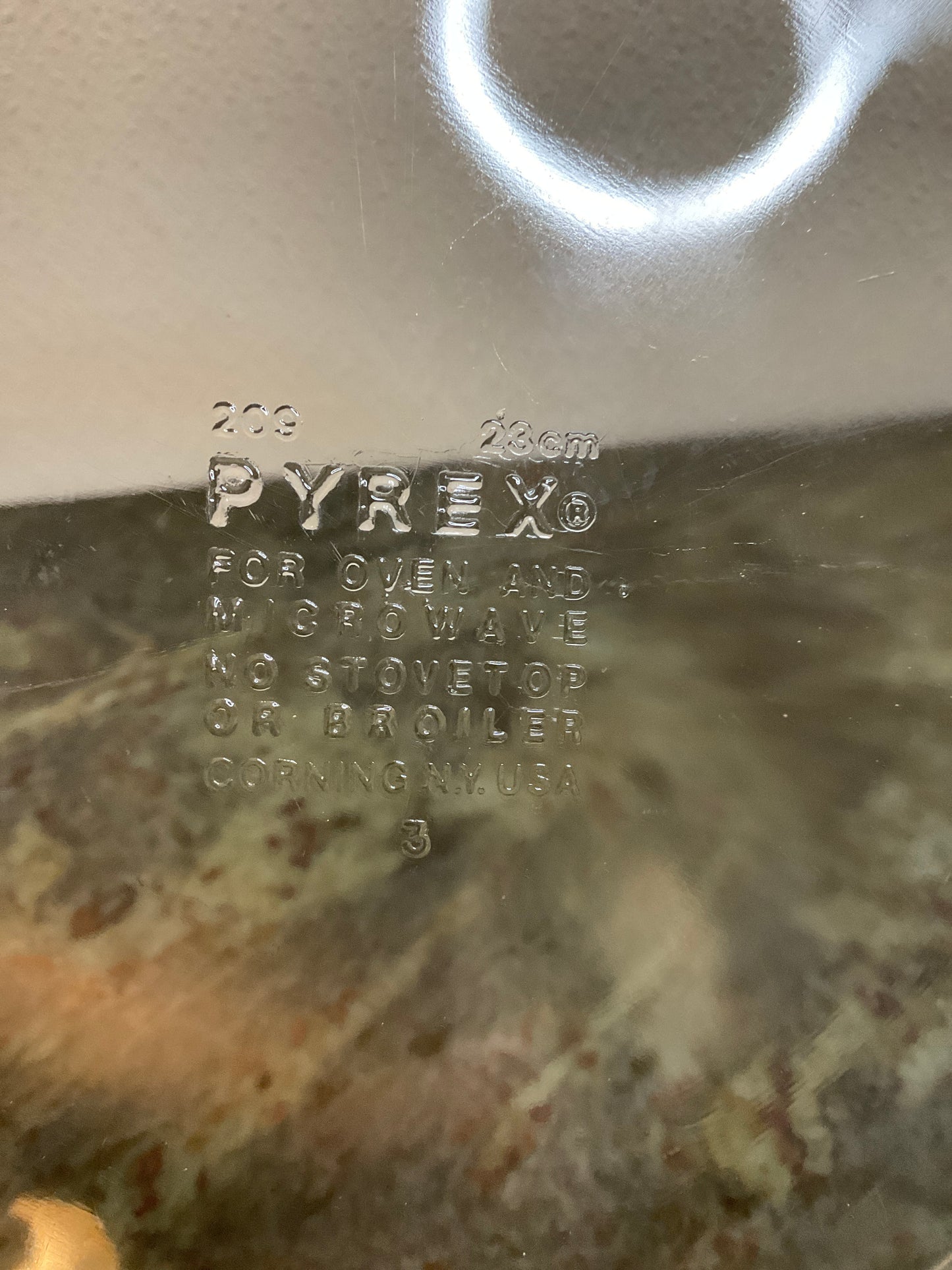 9” Pyrex Pie Plate