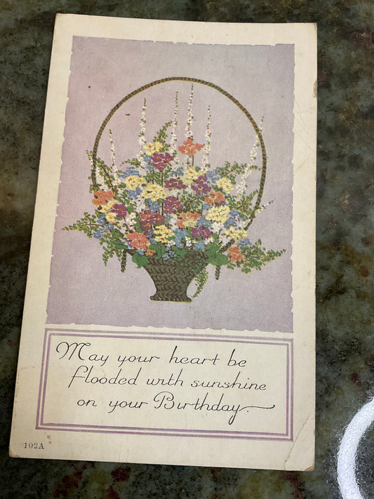 Vintage Birthday Postcard