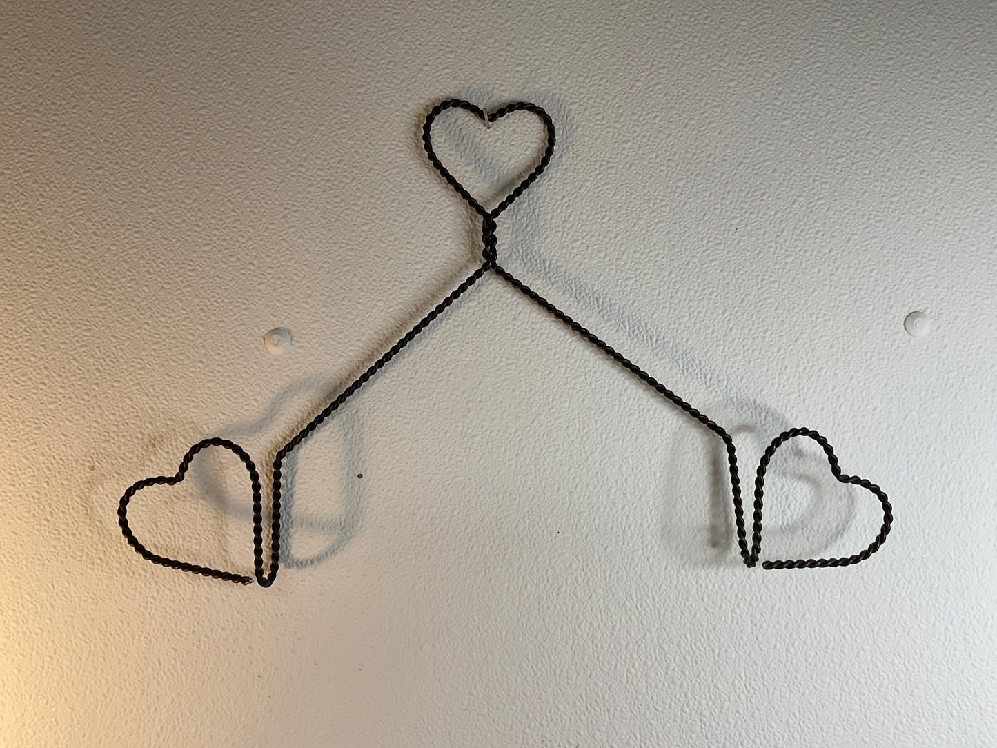 Coiled Wire Wall Hanger with Three Hearts
