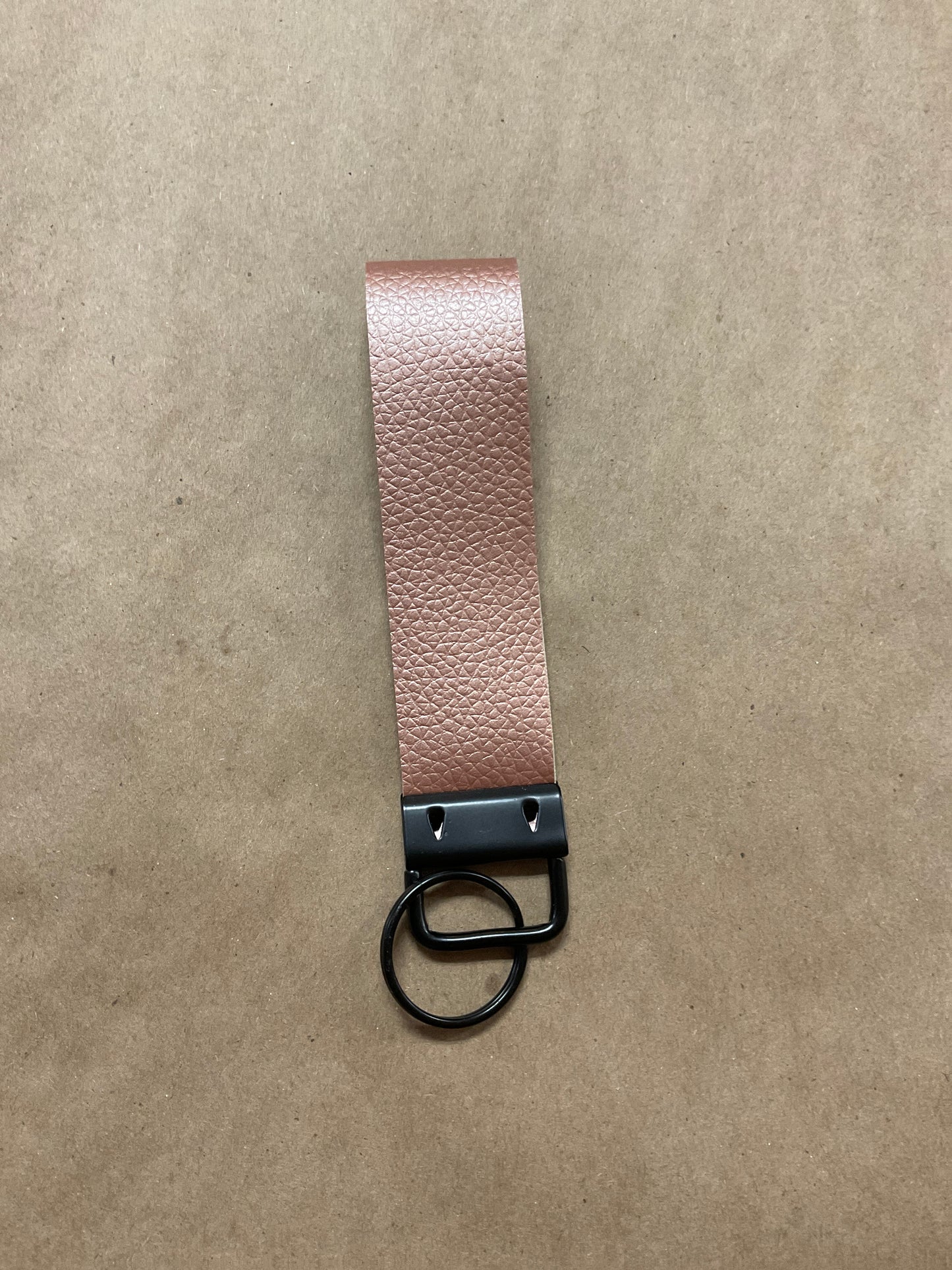 Faux Leather Shimmer Pink Wrist Keychain