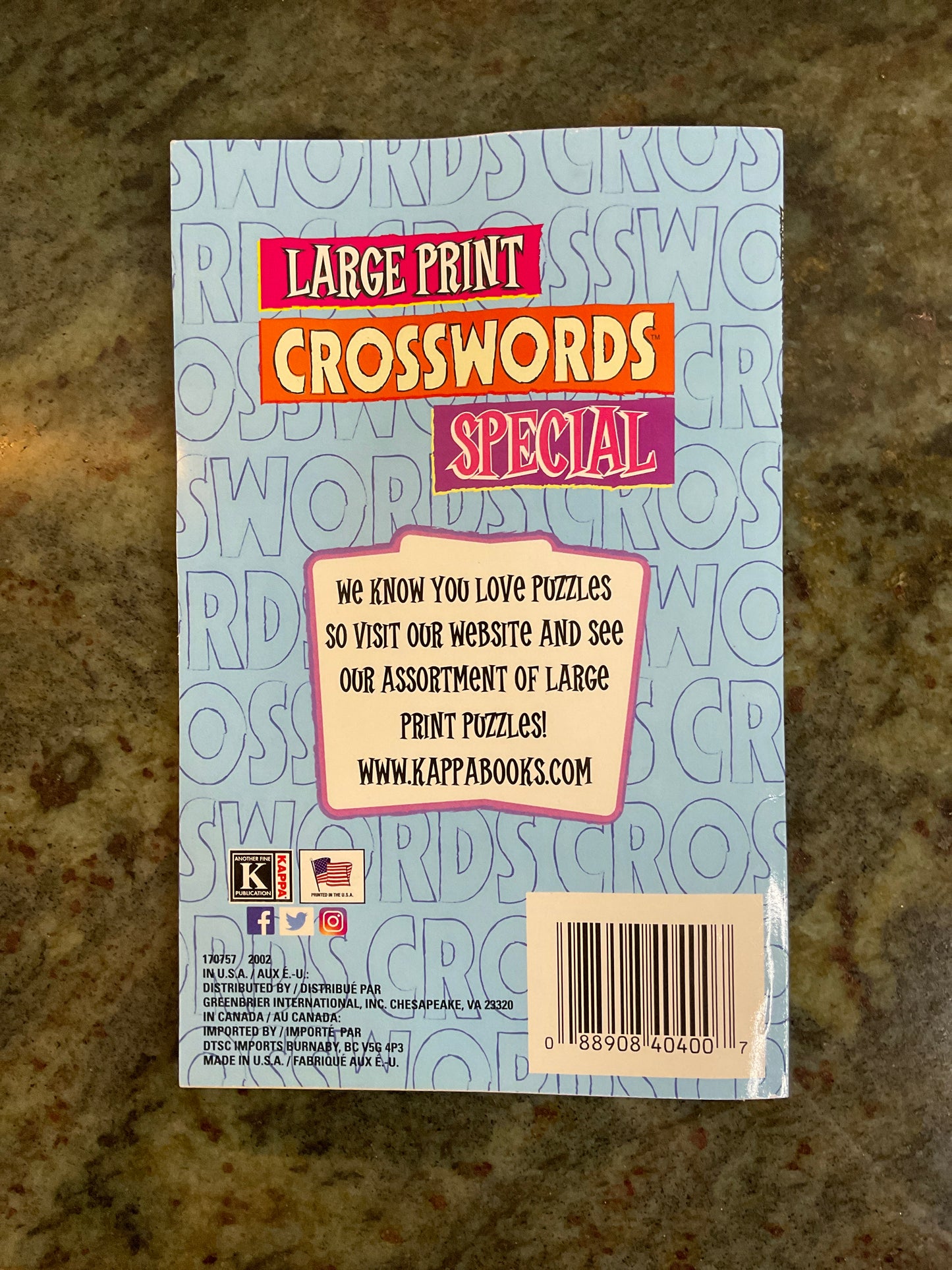 Large Print Crosswords Special