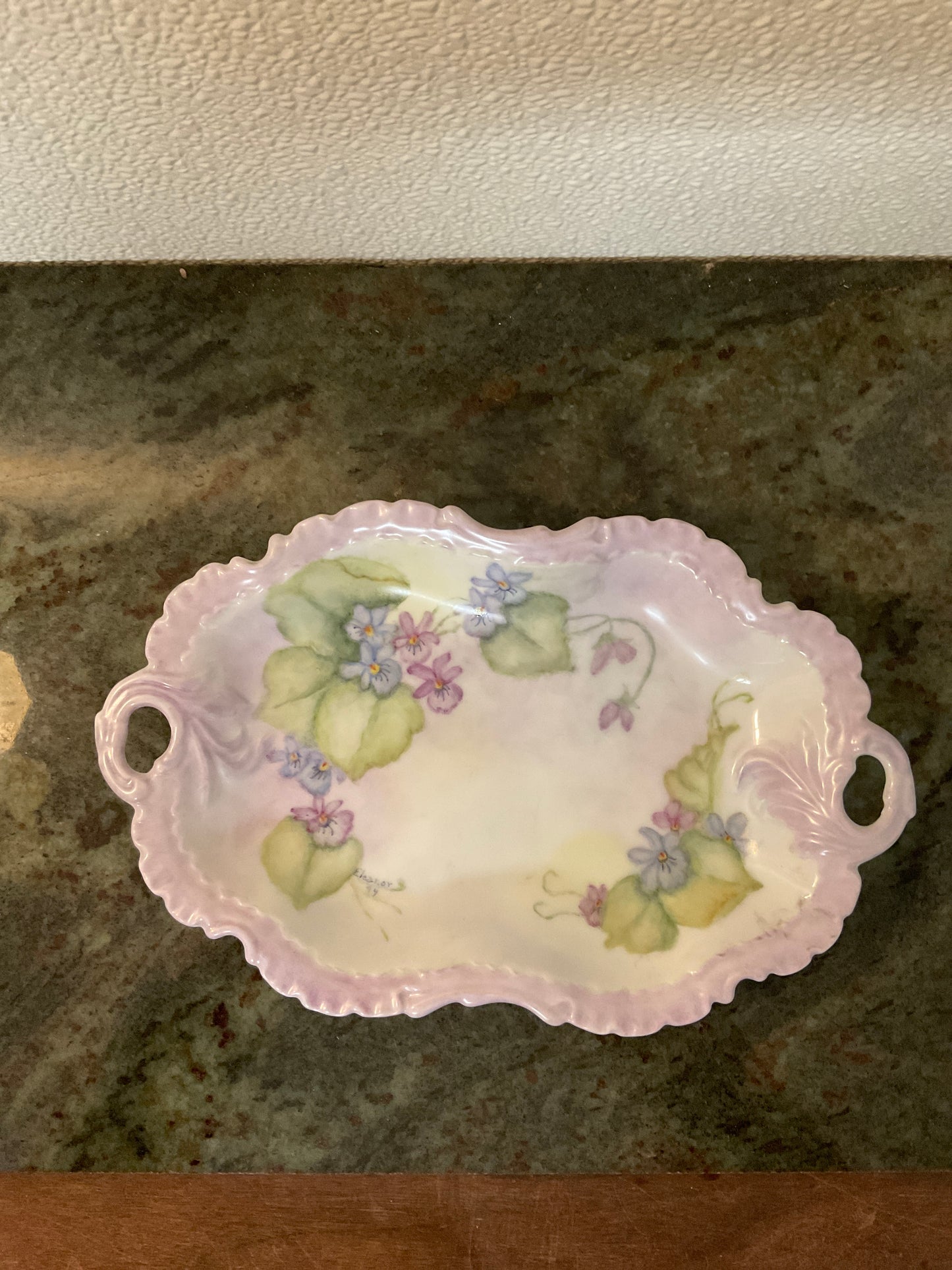 Vintage Floral Glass Dish