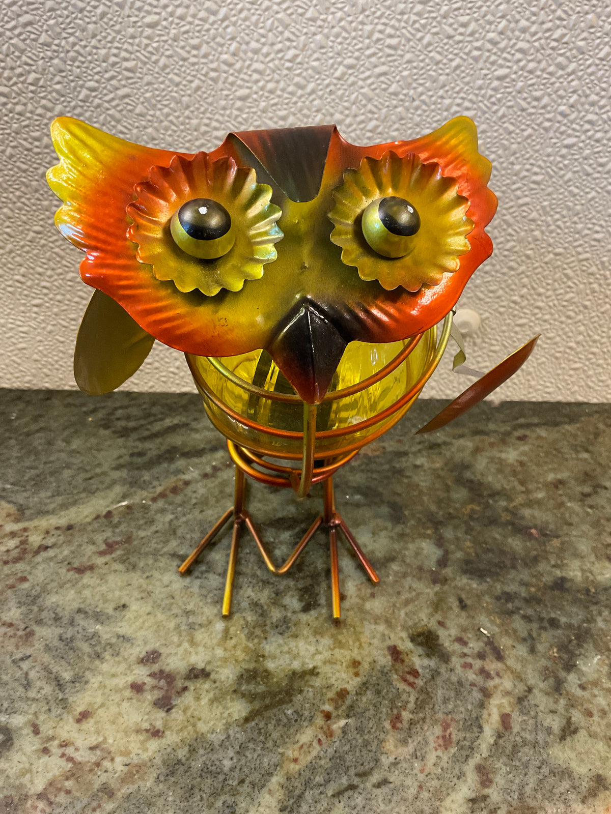 Light up Owl Metal Art Figurine