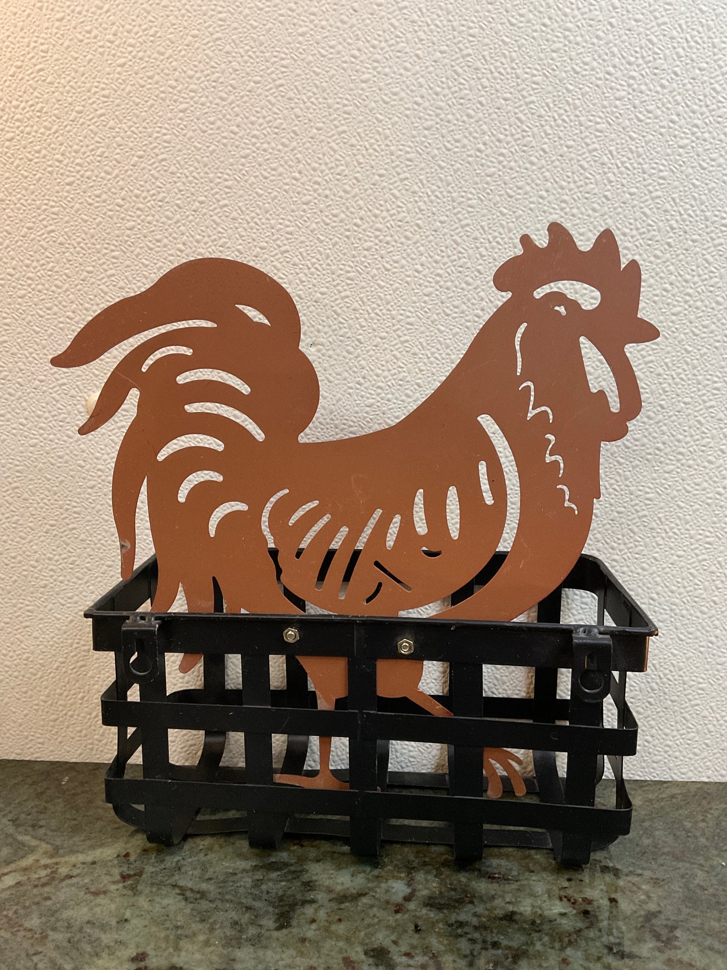 Rooster Metal Basket