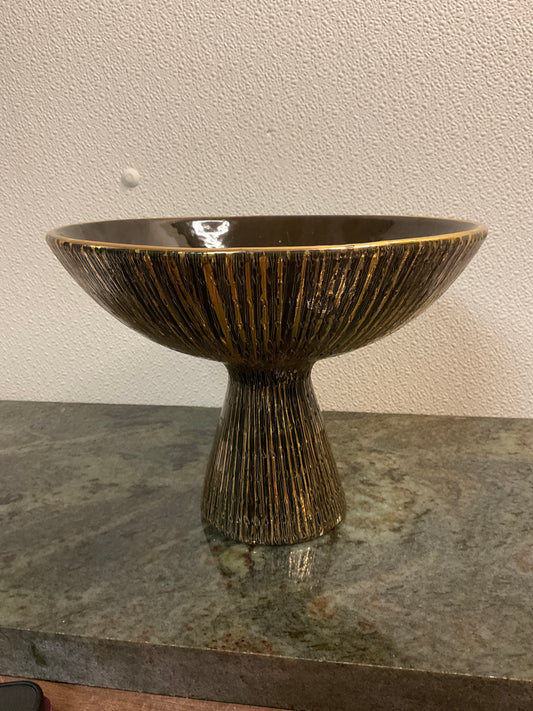 Bitossi of Aldo Londi Sgraffito  Seta Series Pedestal Compote Bowl