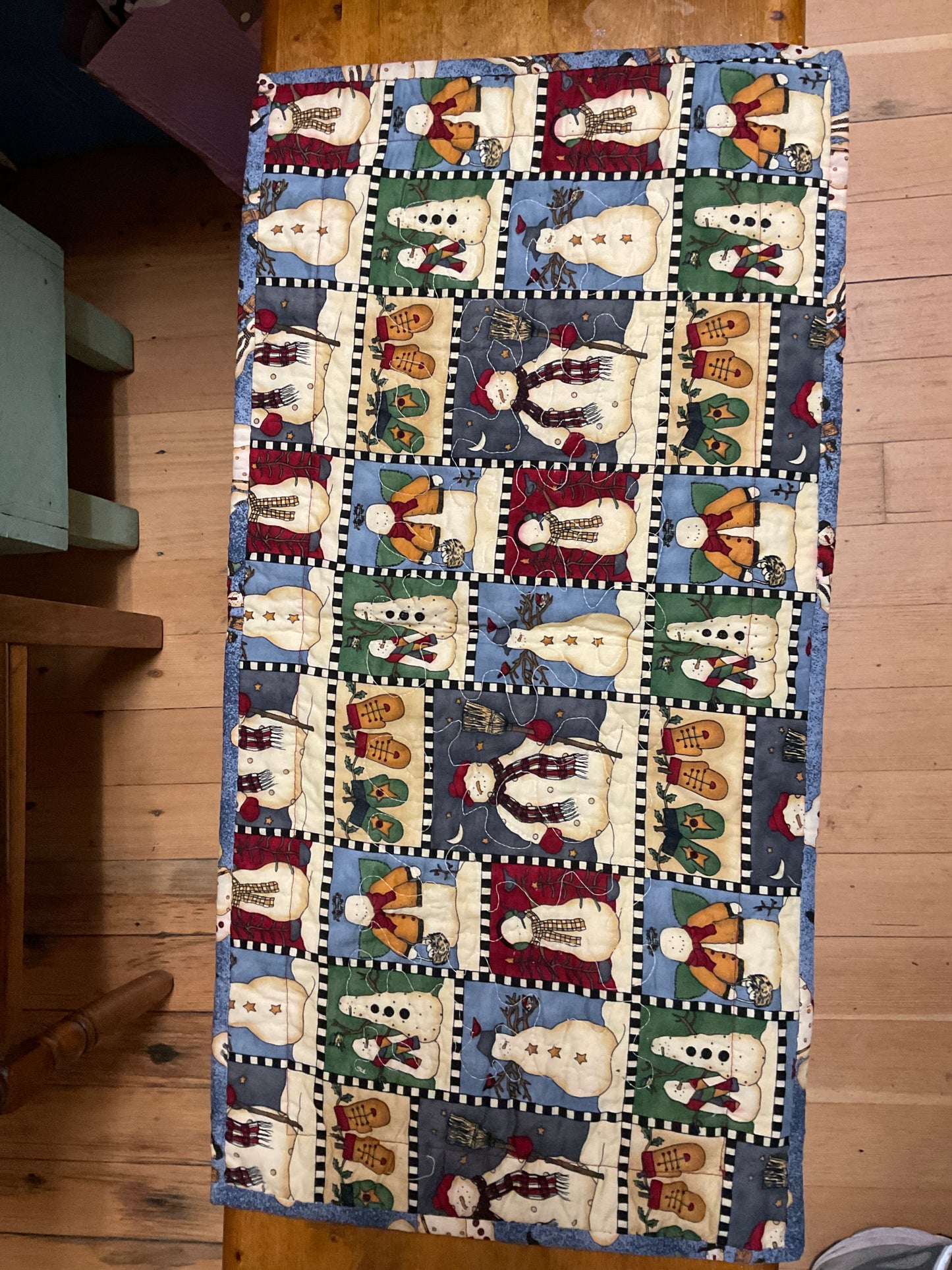 Snowman Family Quilted Table Runner