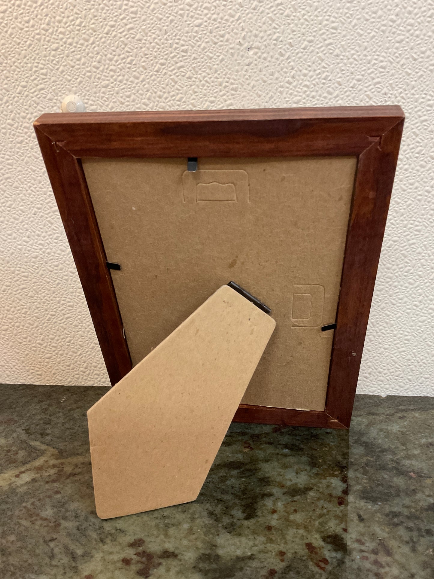 Dark Stain Wood Frame With Glass