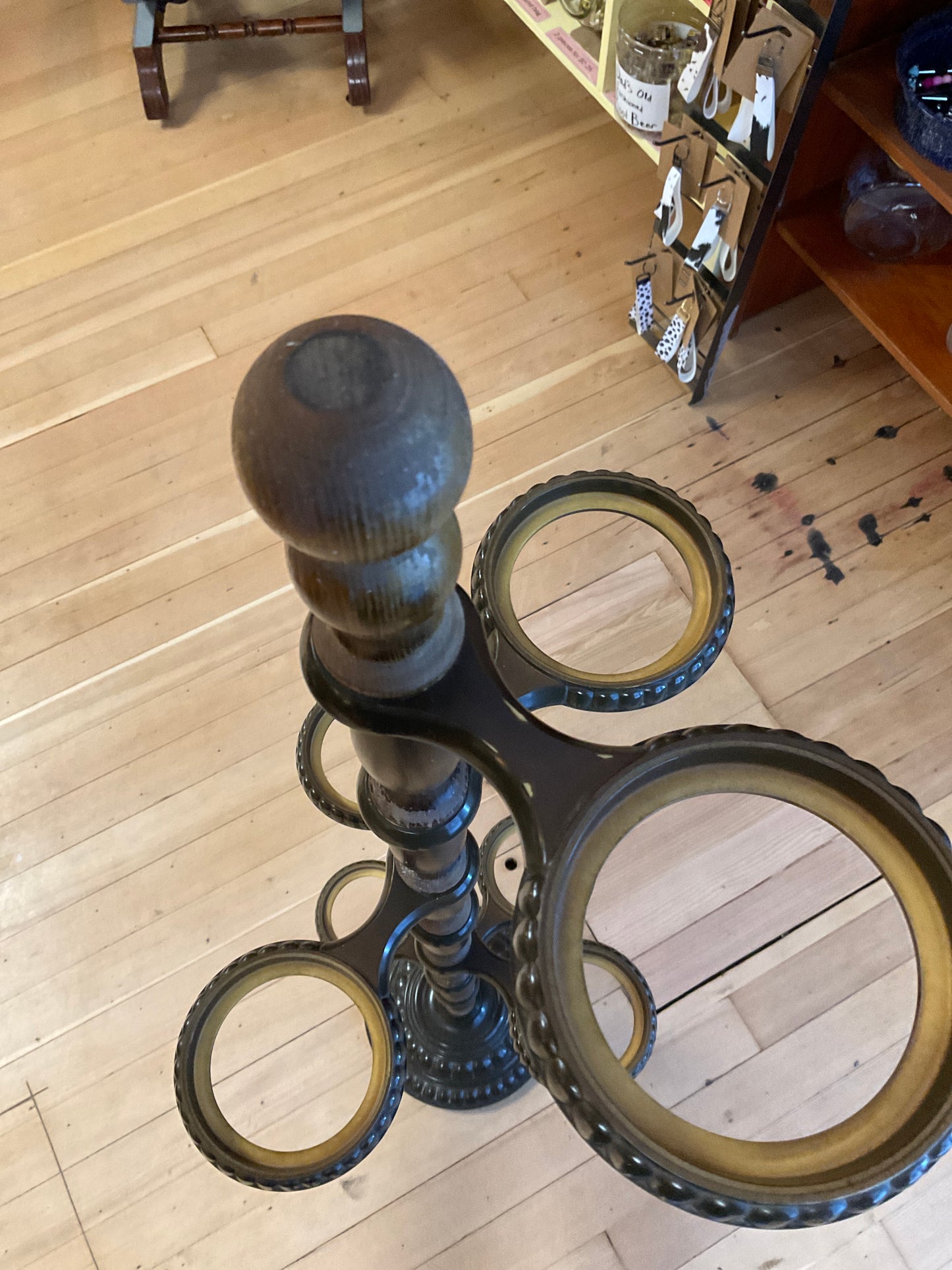 Vintage Tiered Wood/Plastic Spindle Pedestal