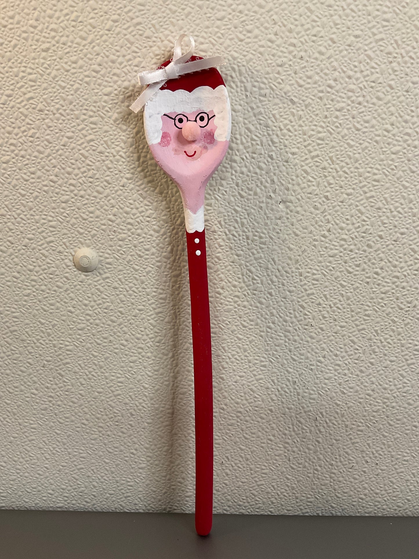 Mrs Santa Painted Wood Spoon