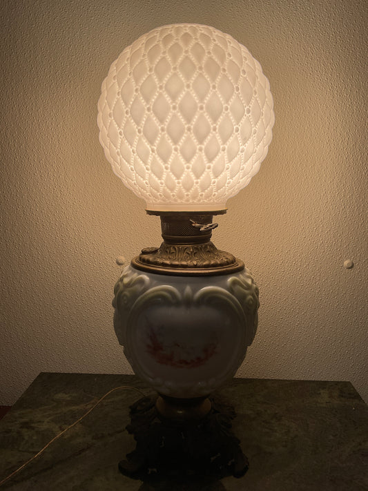 Antique ‘Gone With The Wind’ Style Lamp that has been Electrified.